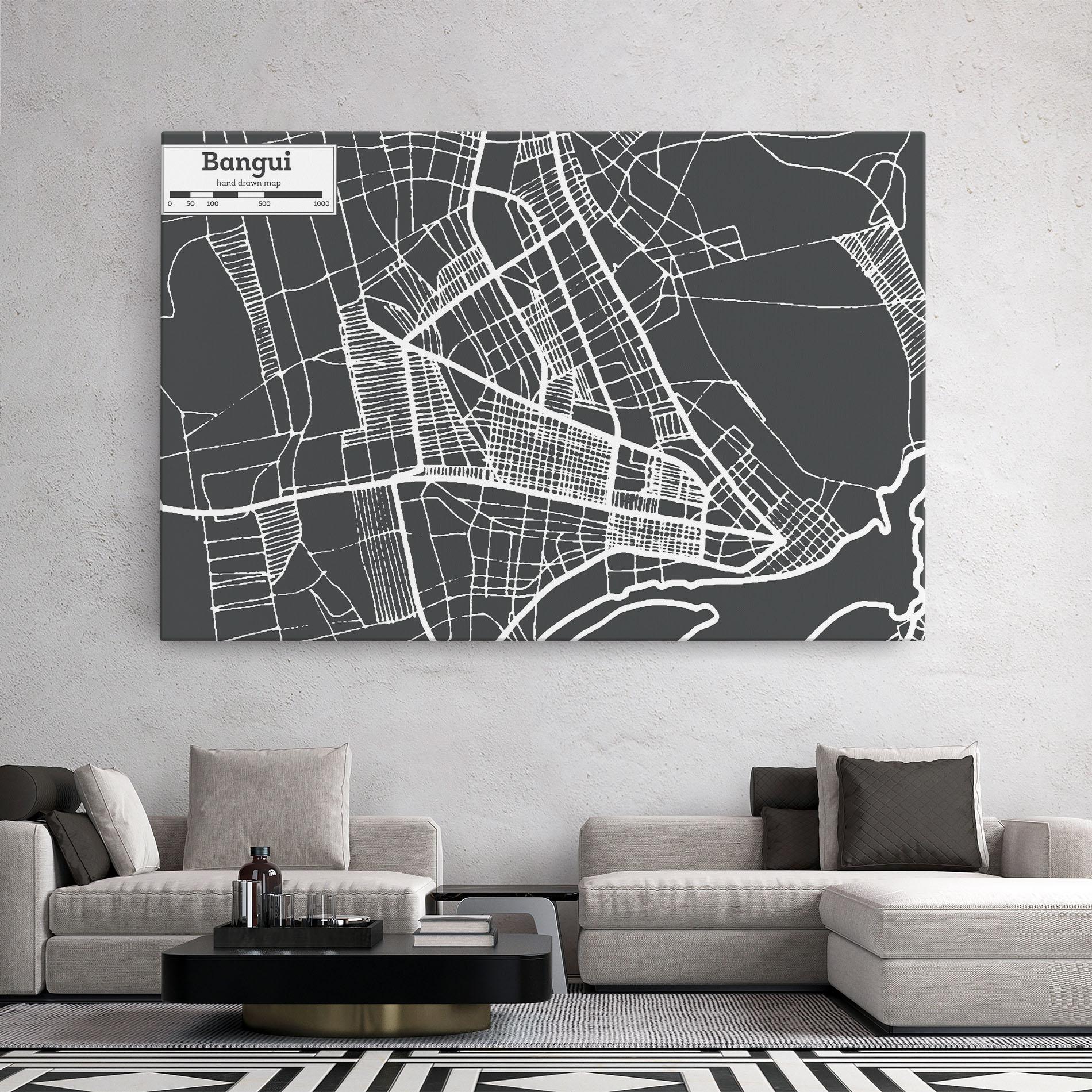 Leinwandbild Bangui Map mockup 2