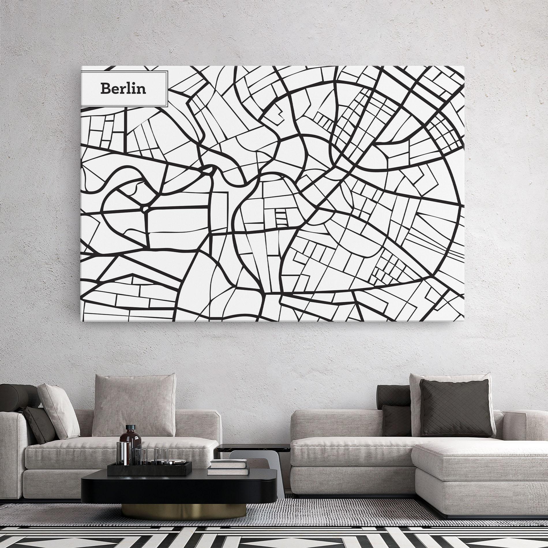 Leinwandbild Berlin Map mockup 2