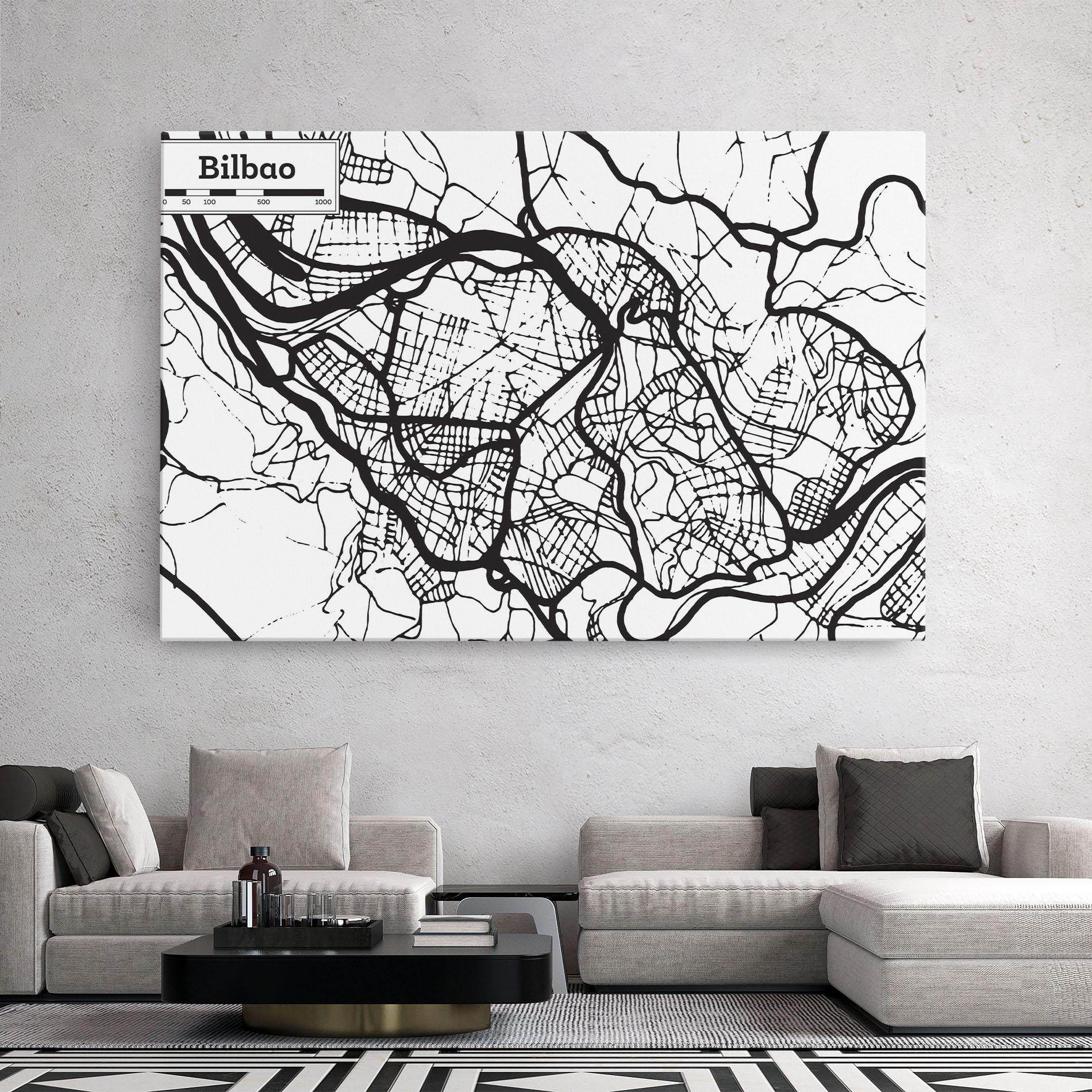 Leinwandbild Bilbao Map mockup 2