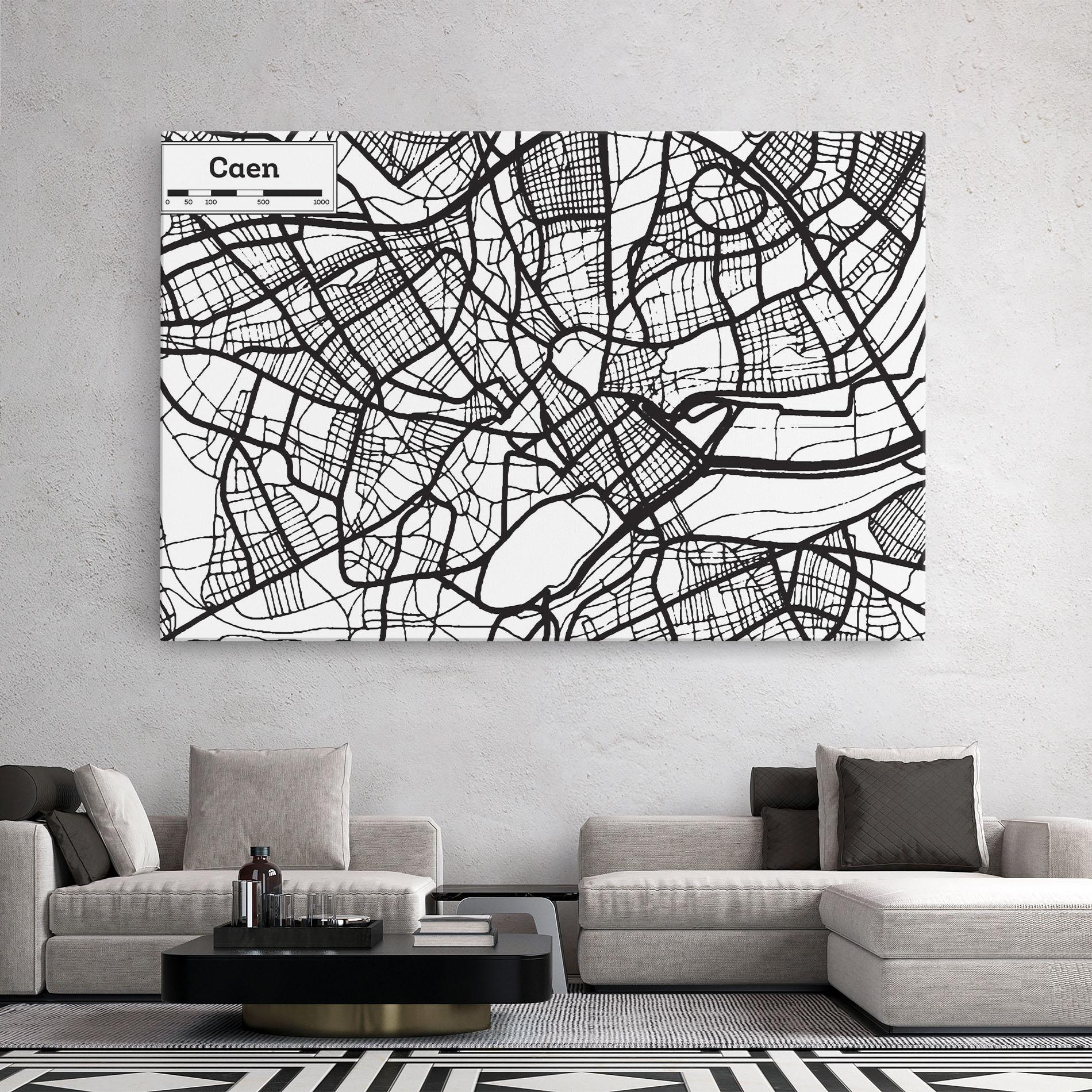 Leinwandbild Caen Map mockup 2