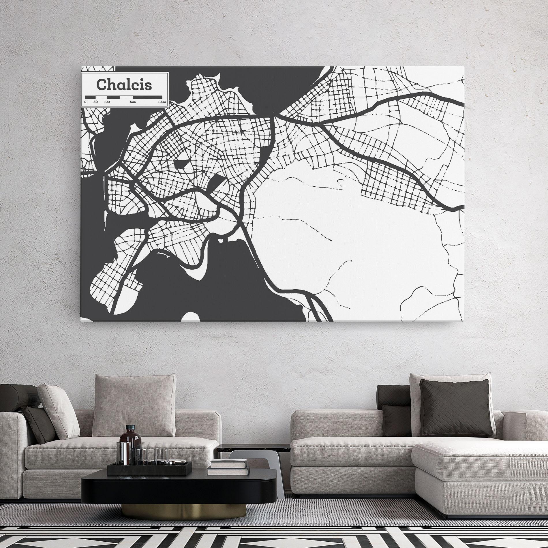 Leinwandbild Chalcis Map mockup 2