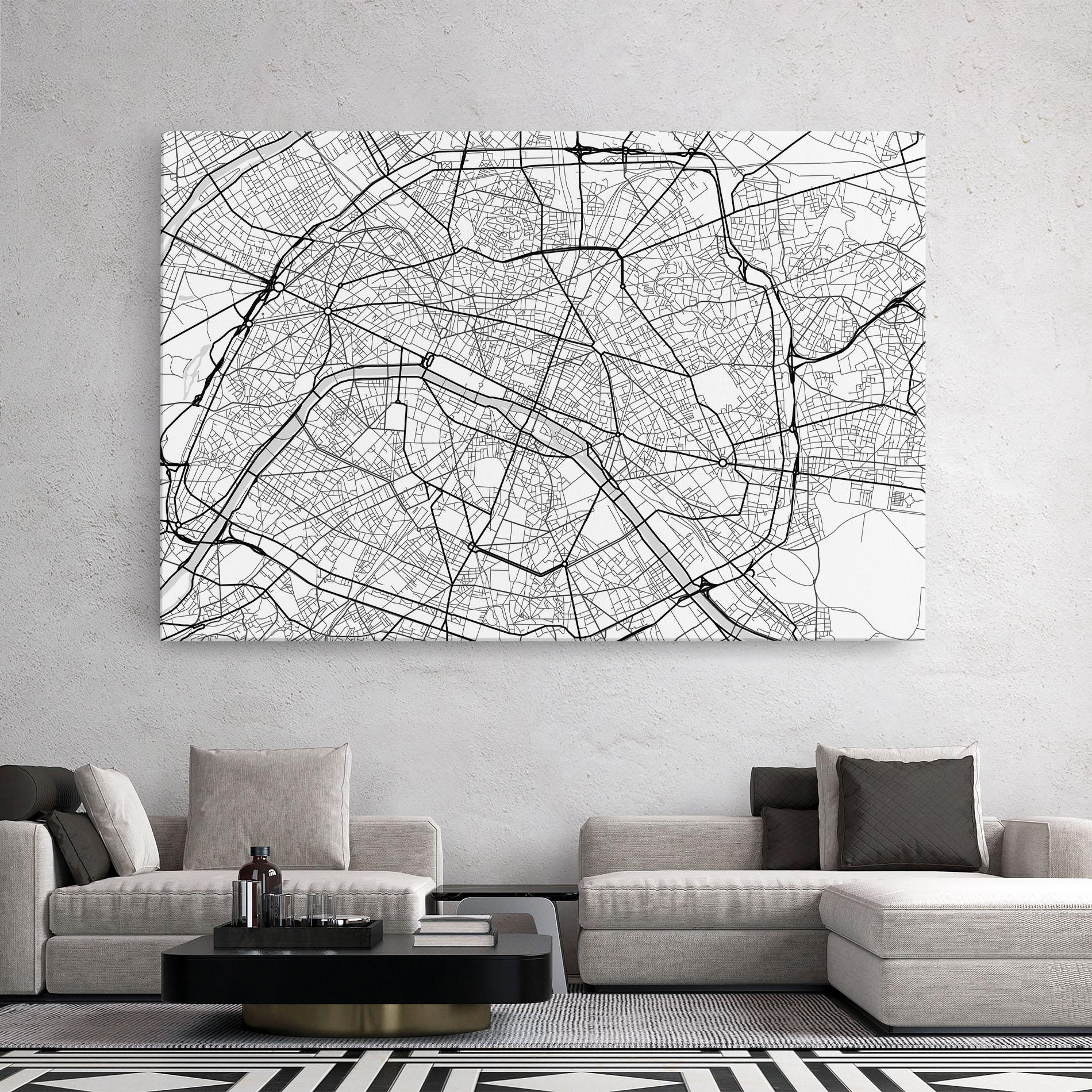 Leinwandbild City Black Line mockup 2