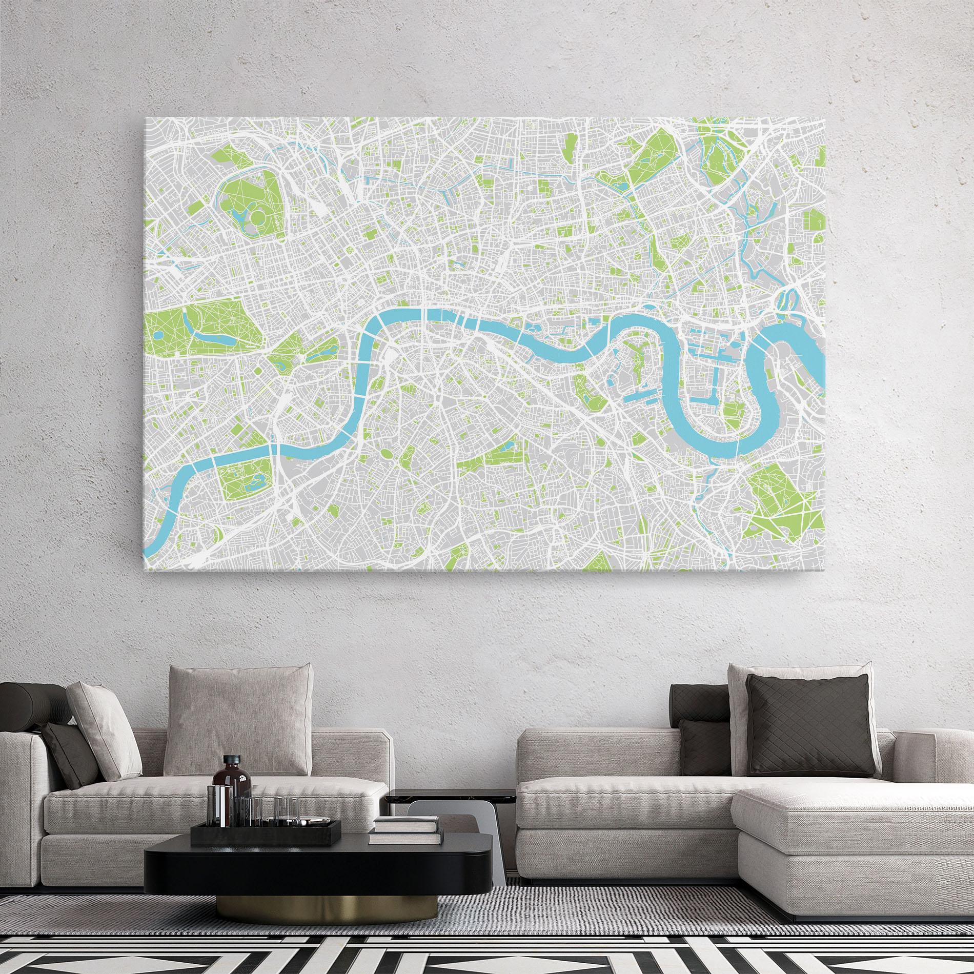 Leinwandbild City Color Map mockup 2