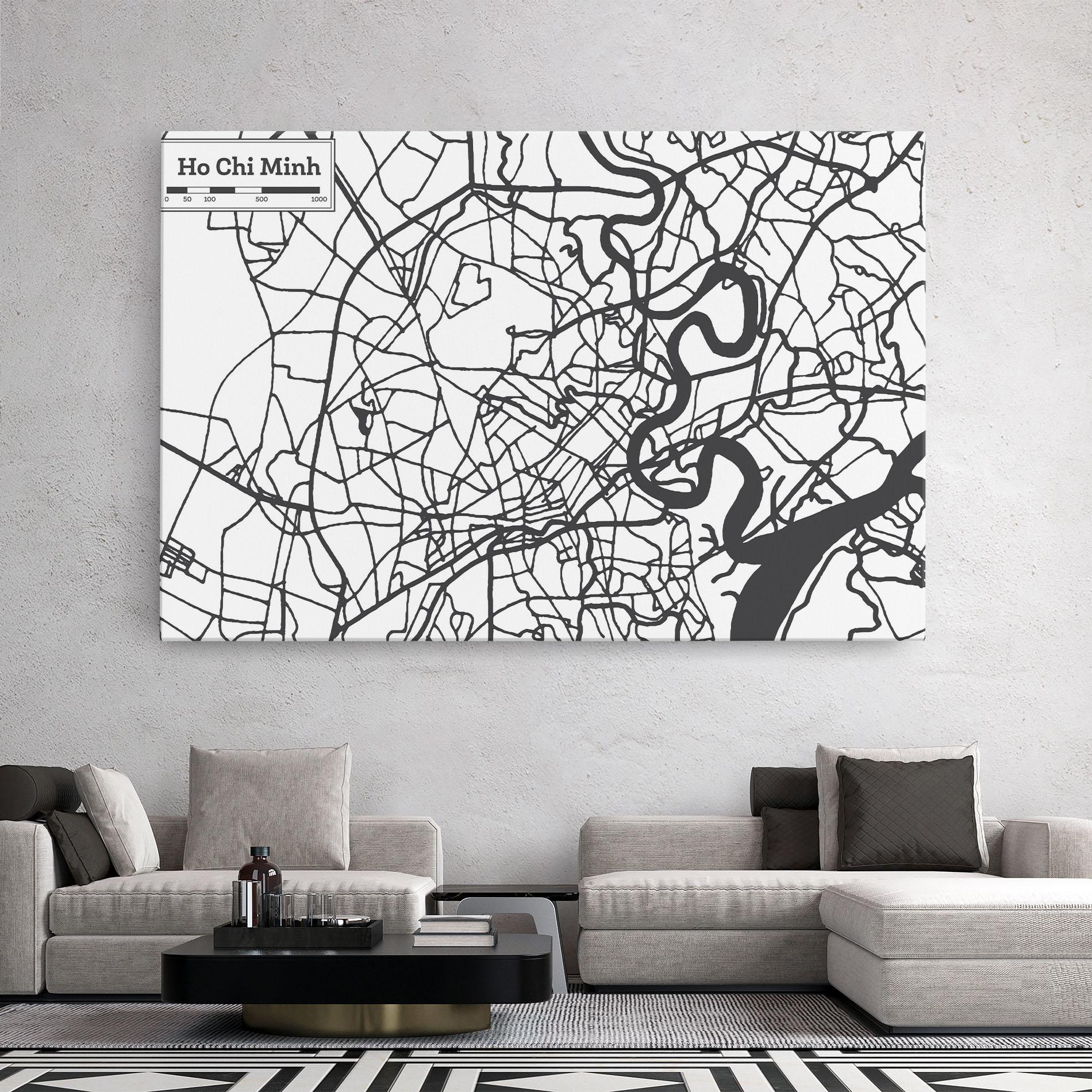Leinwandbild Ho Chi Minh Map mockup 2
