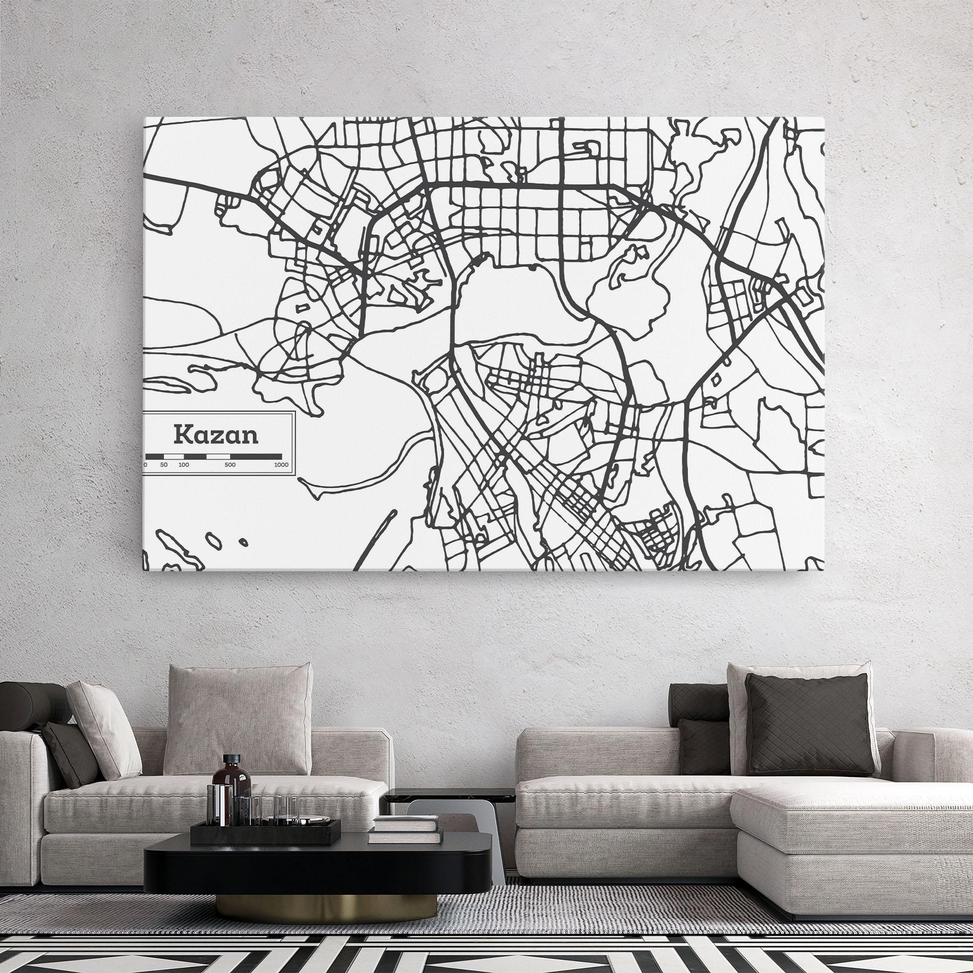 Leinwandbild Kazan Map mockup 2