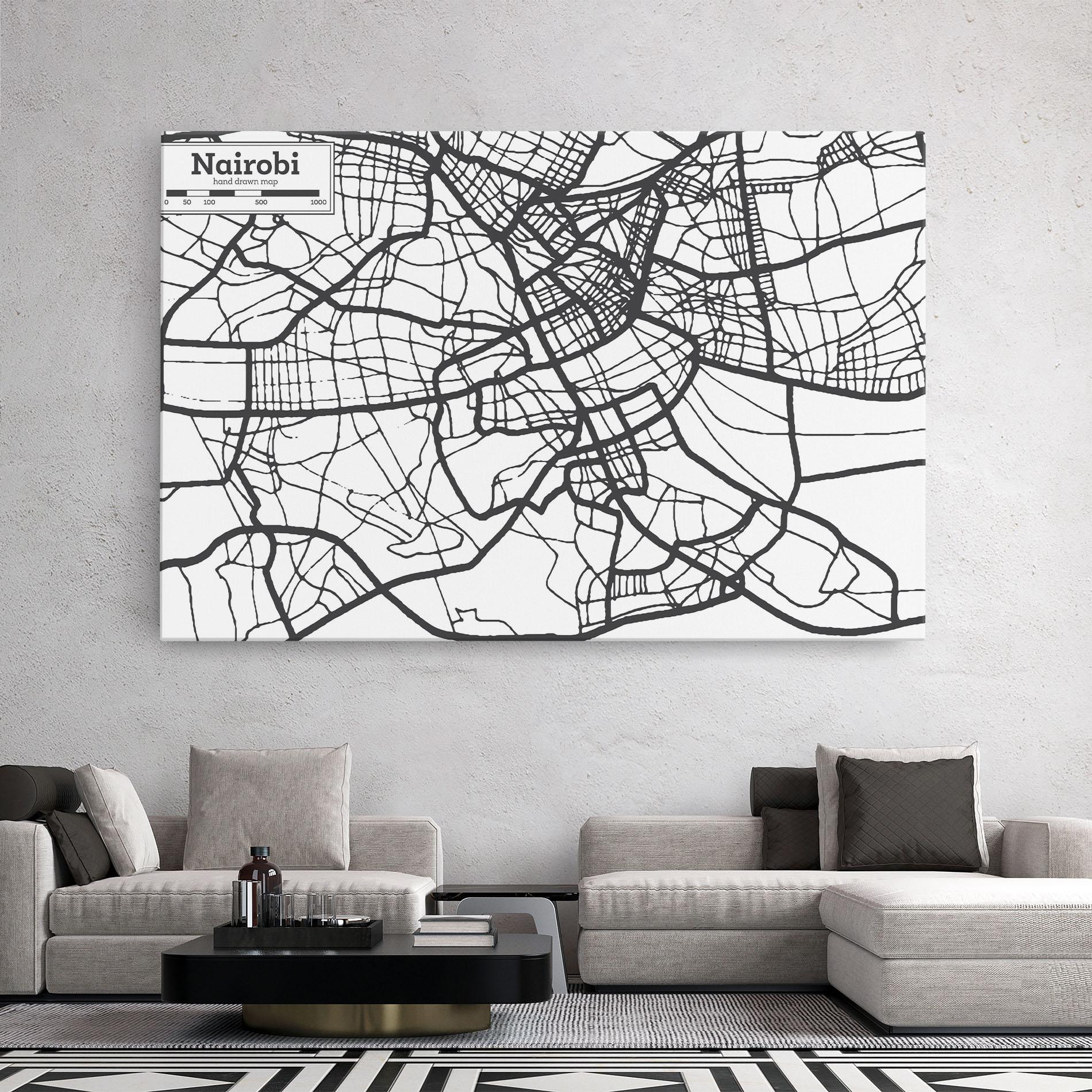 Leinwandbild Nairobi Map mockup 2