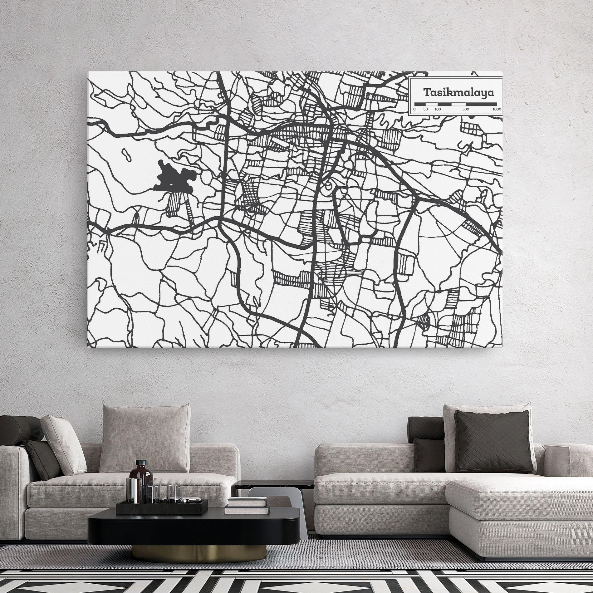 Leinwandbild Tasikmalaya Map mockup 2