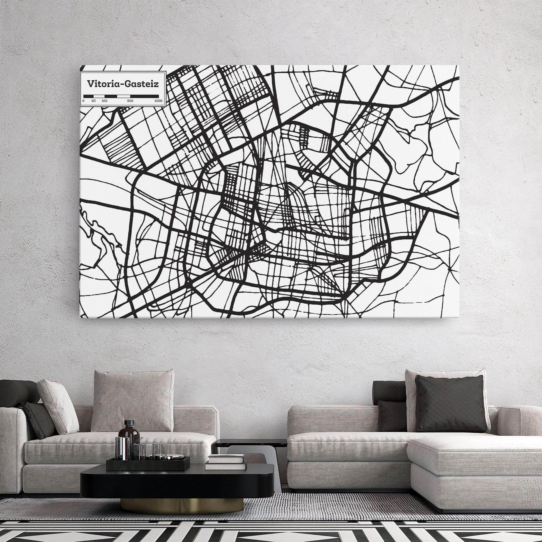 Leinwandbild Vitoria Gasteiz Map mockup 2
