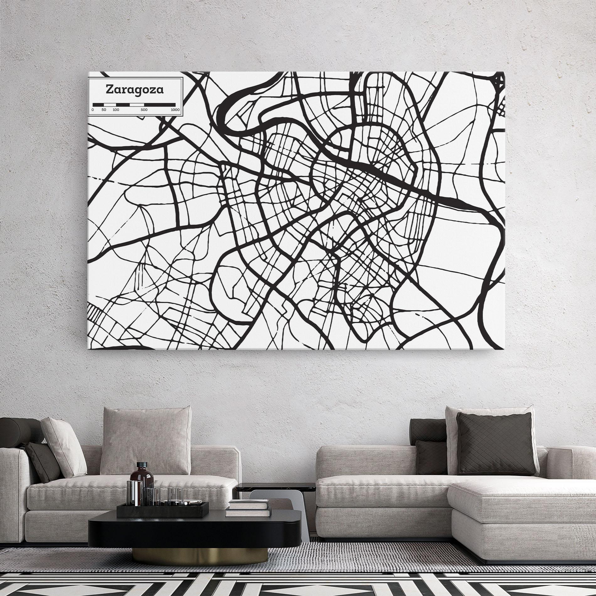 Leinwandbild Zaragoza City Map mockup 2