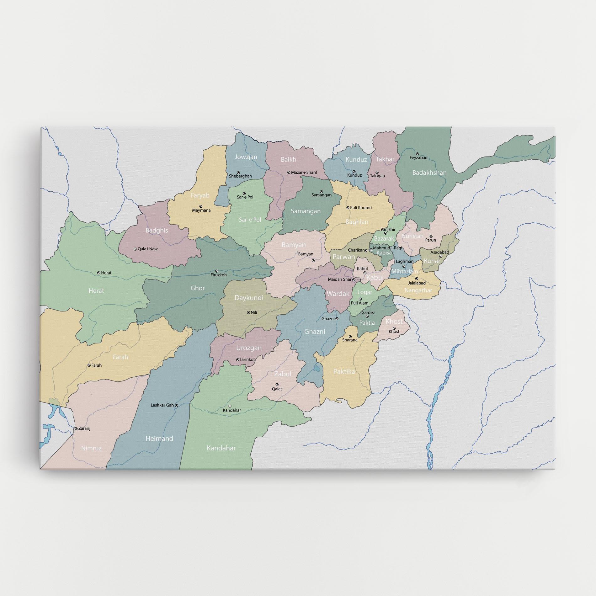 Leinwandbild Afghanistan Map mockup 0
