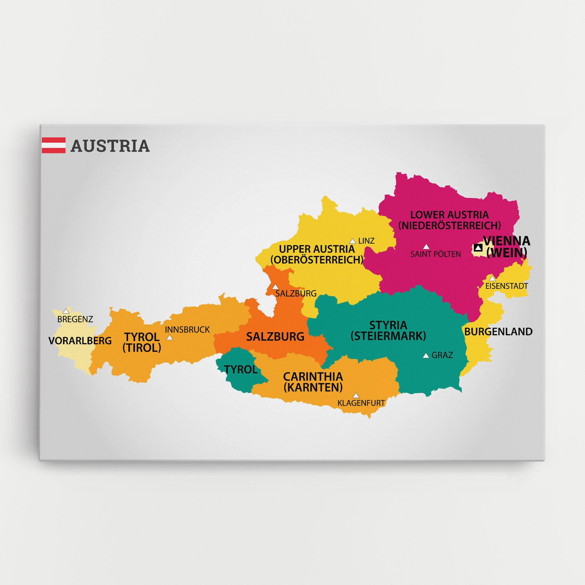 Leinwandbild Austria Color Map mockup 0