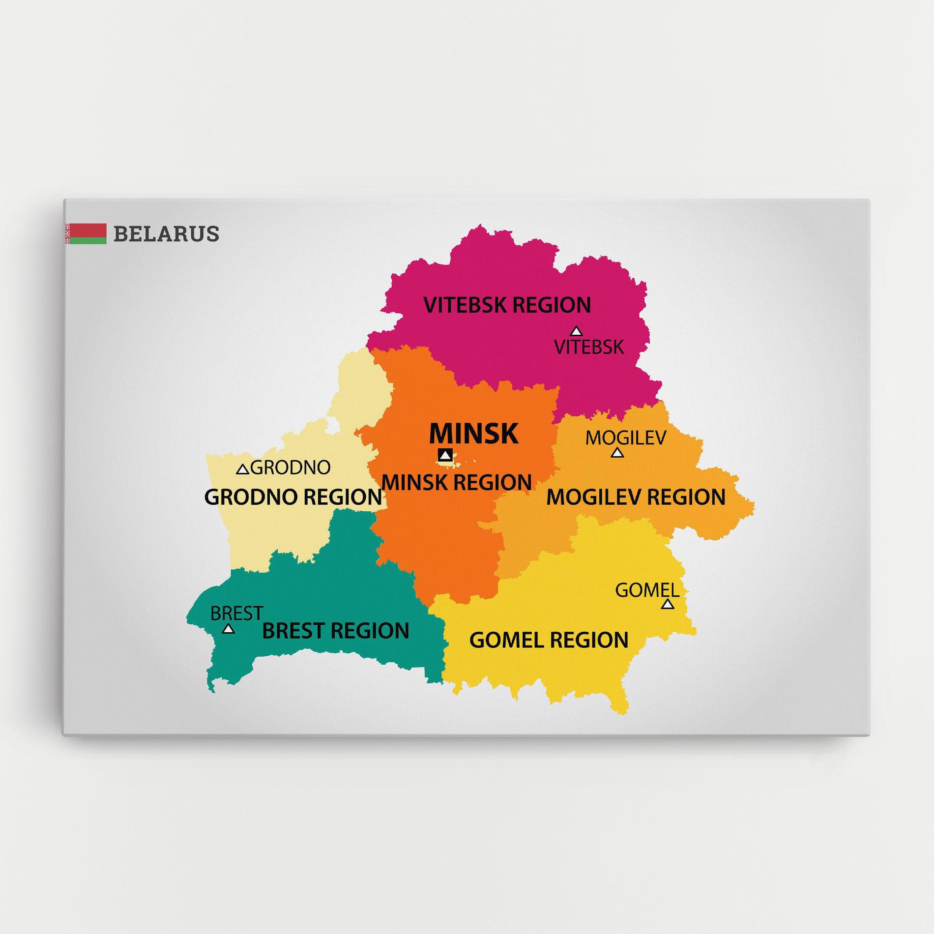 Leinwandbild Belarus Color Map mockup 0
