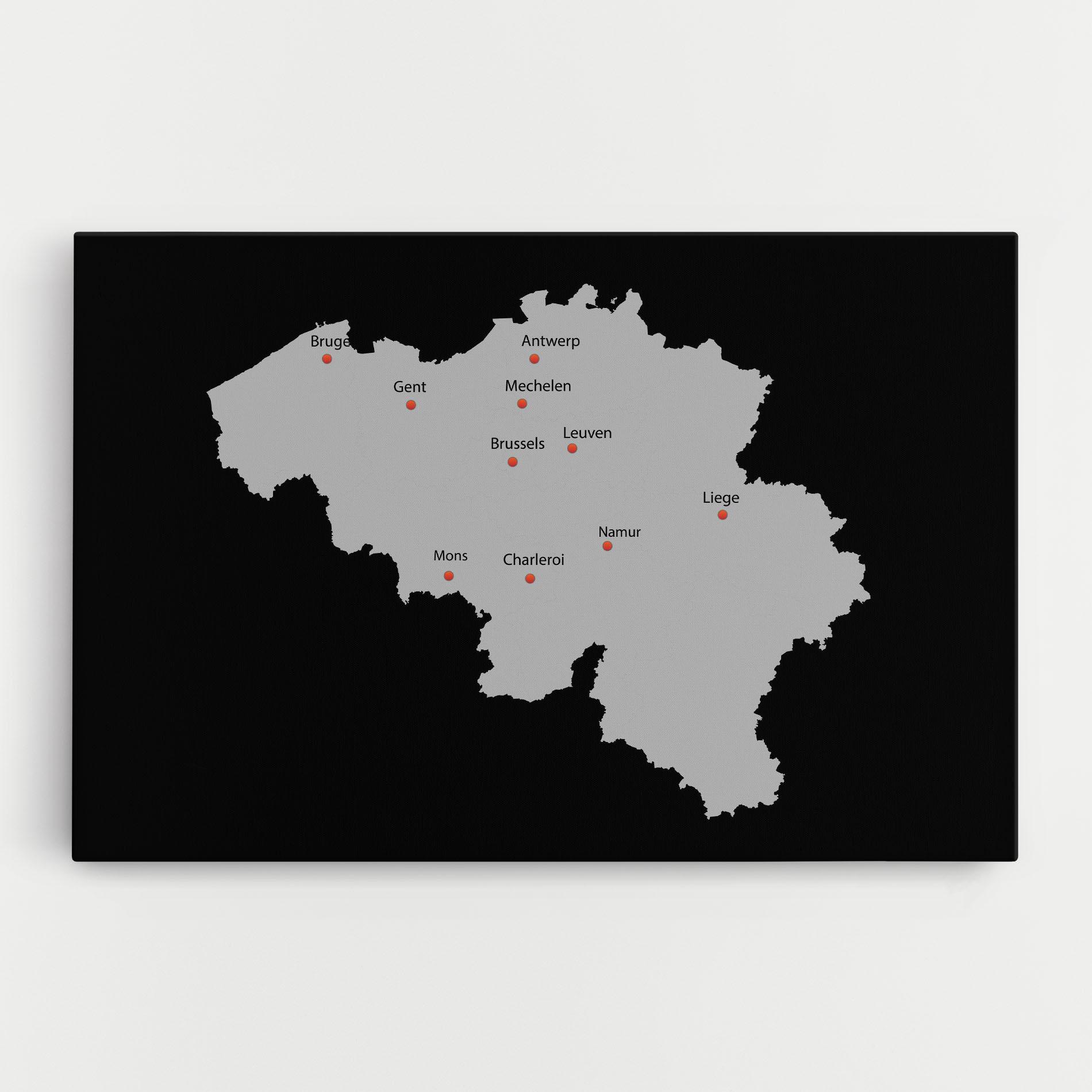 Leinwandbild Belgium Map mockup 0