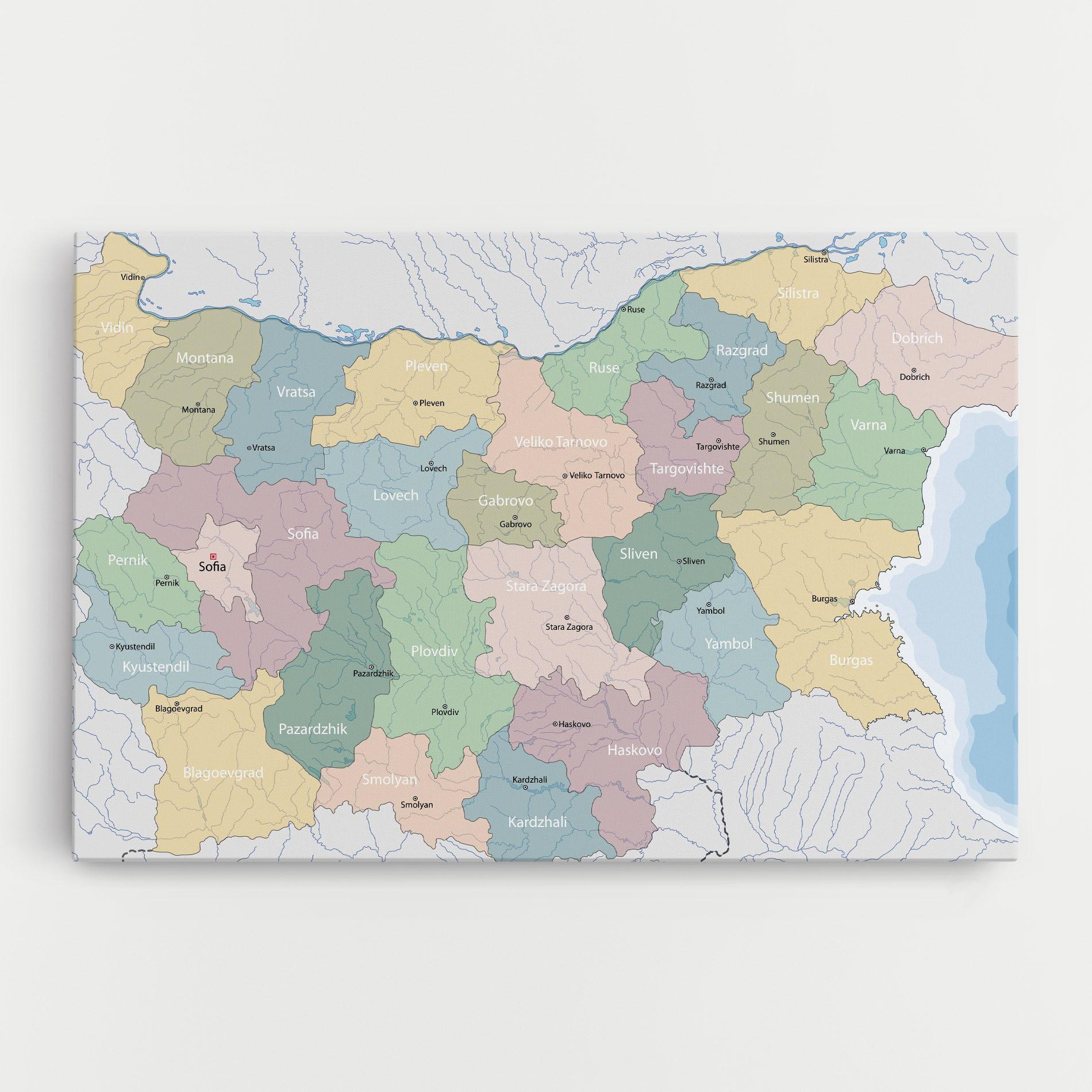 Leinwandbild Bulgaria Map mockup 0