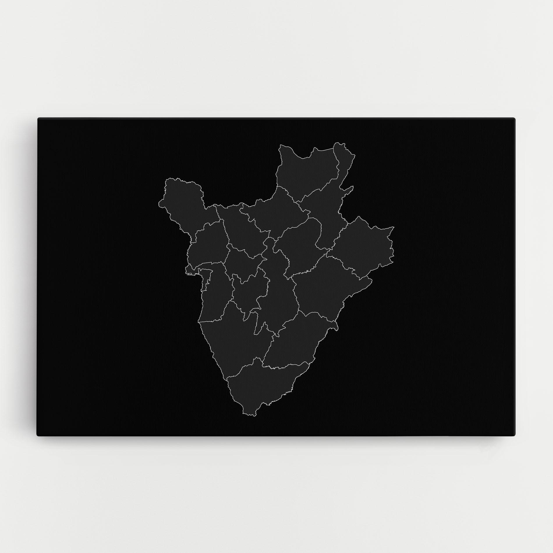Leinwandbild Burundi Grey Map mockup 0