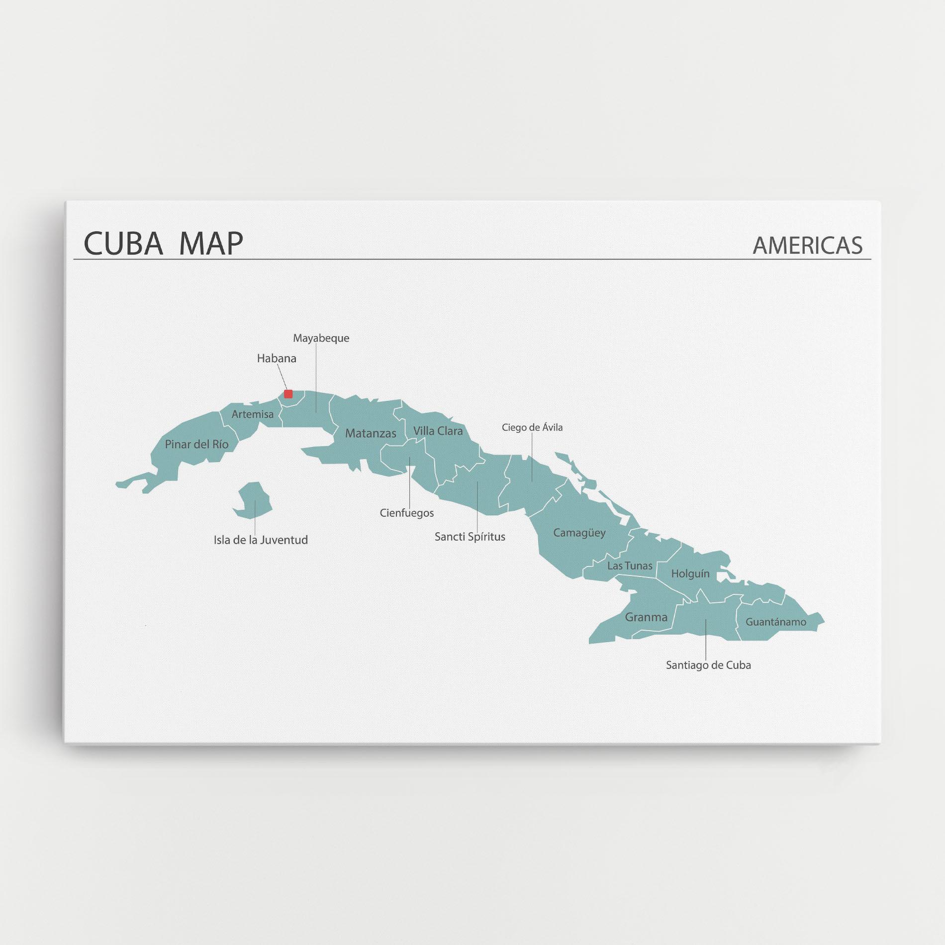 Leinwandbild Cuba Map mockup 0