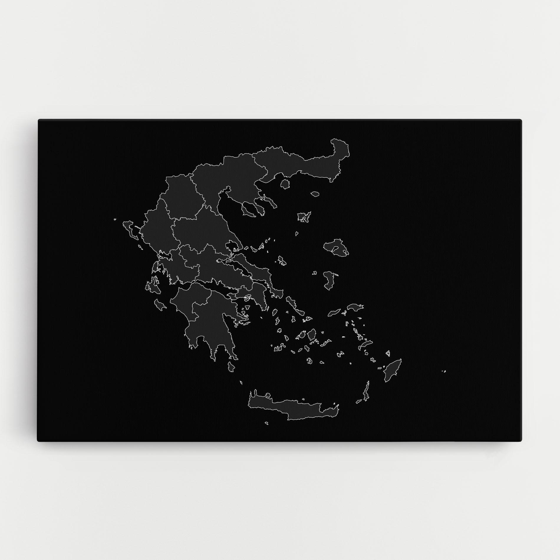 Leinwandbild Greece Grey Map mockup 0