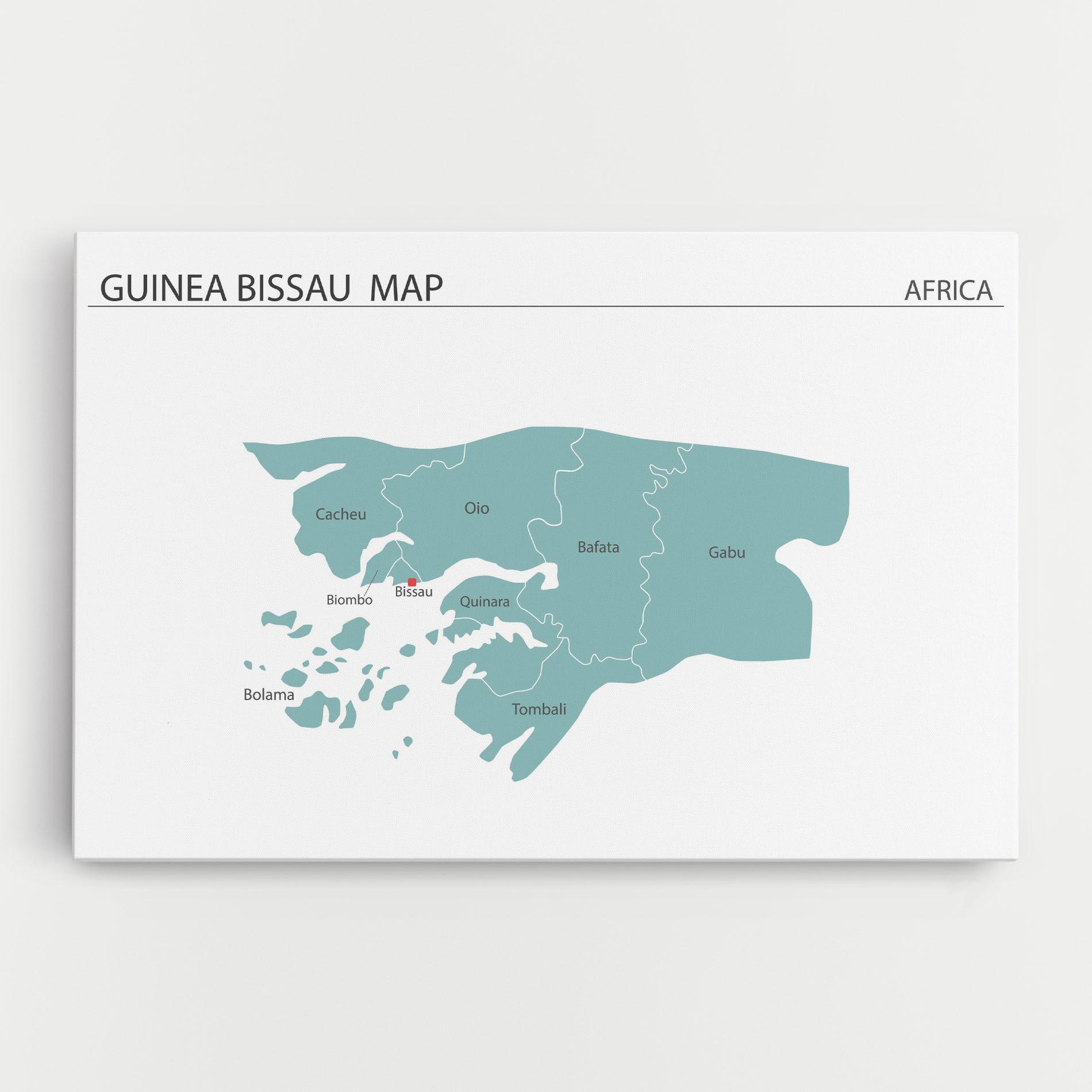 Leinwandbild Guinea Bissau Map mockup 0