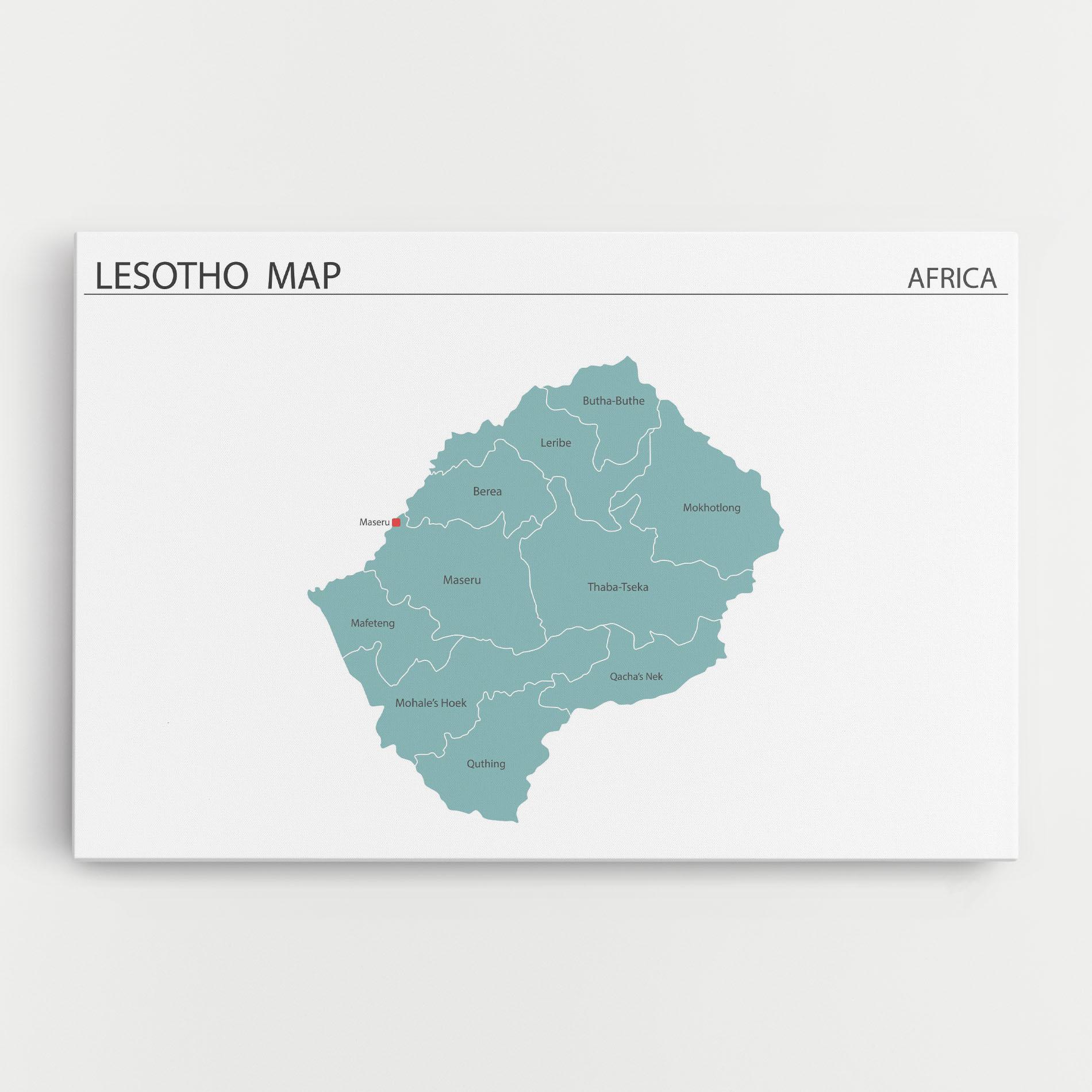 Leinwandbild Lesotho Map mockup 0