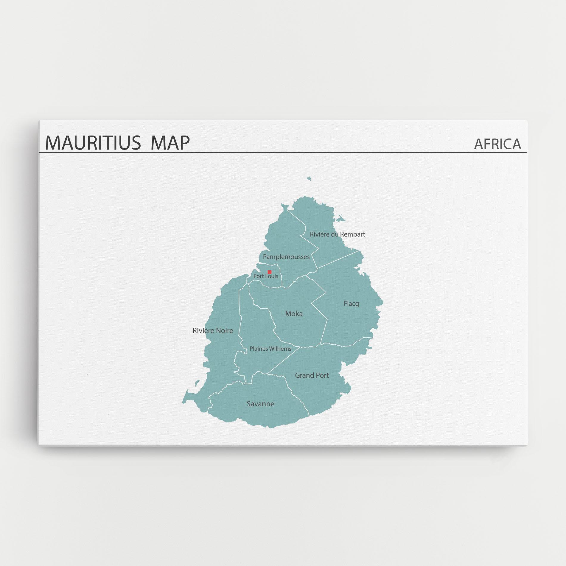 Leinwandbild Mauritius Map mockup 0