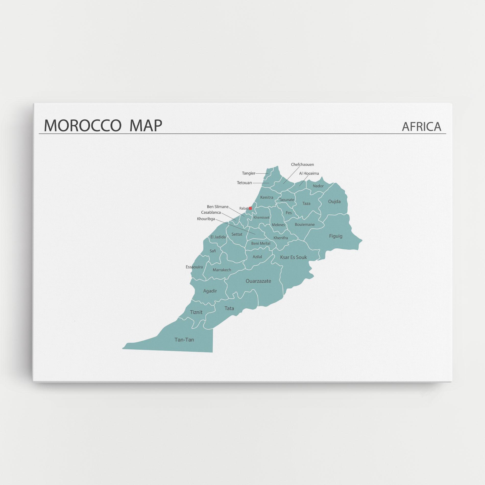 Leinwandbild Morocco Map mockup 0
