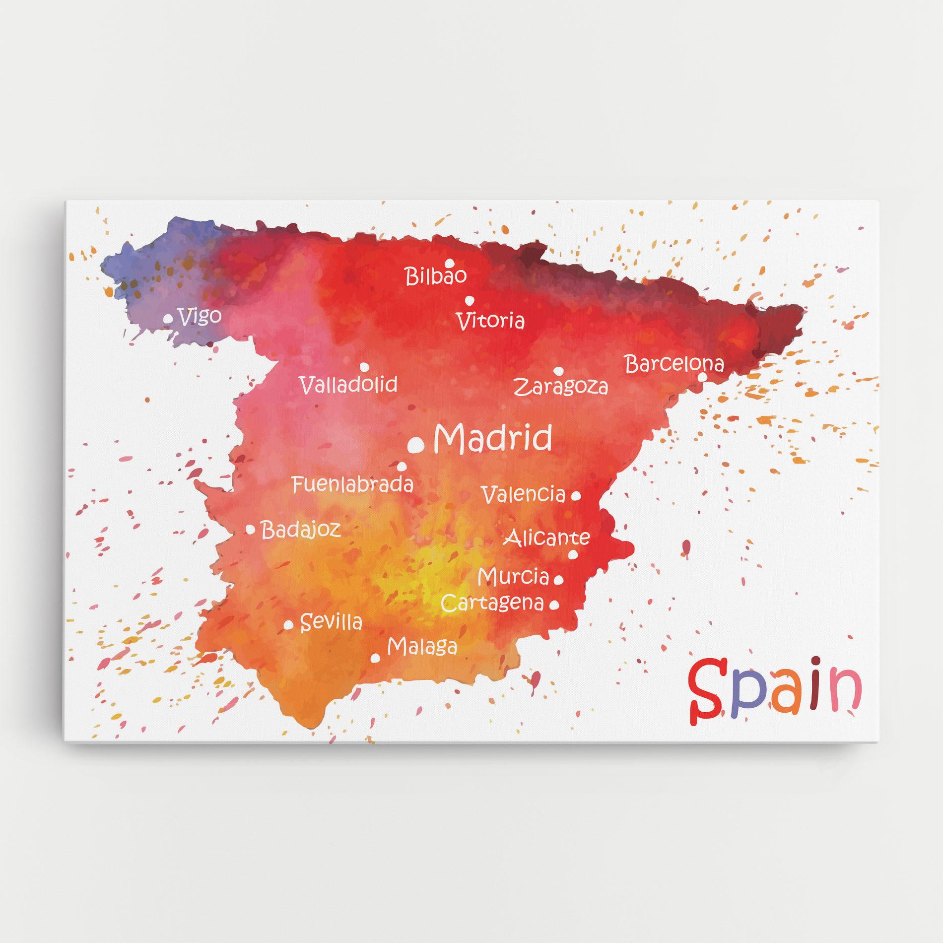 Leinwandbild Spain Map mockup 0