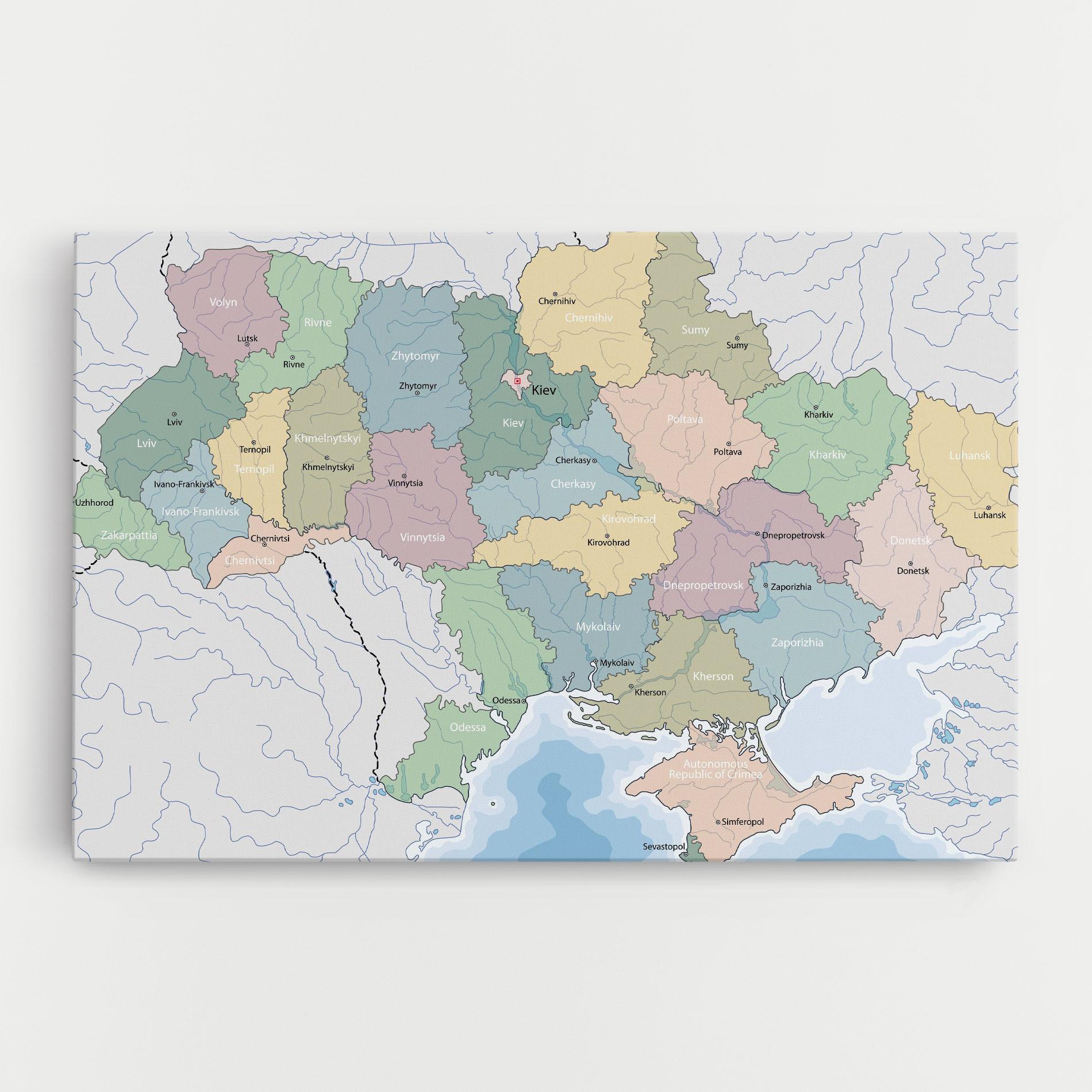 Leinwandbild Ukraine Map mockup 0