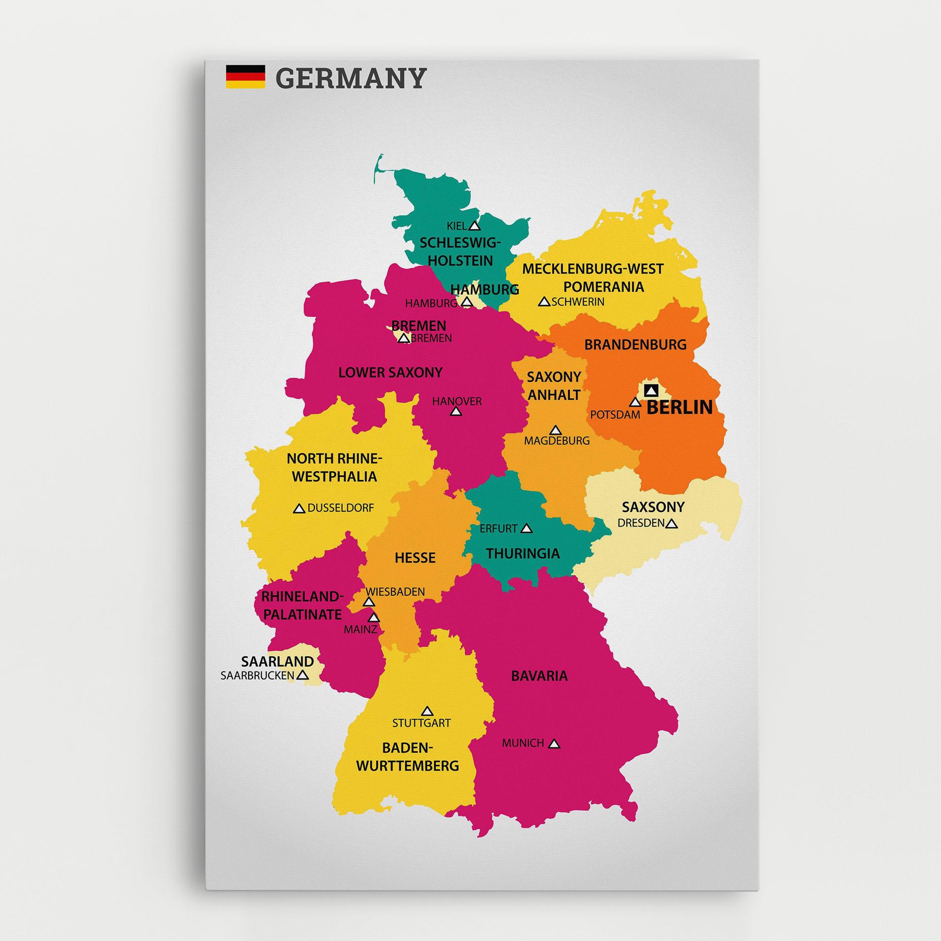 Leinwandbild Germany Color Map mockup 0