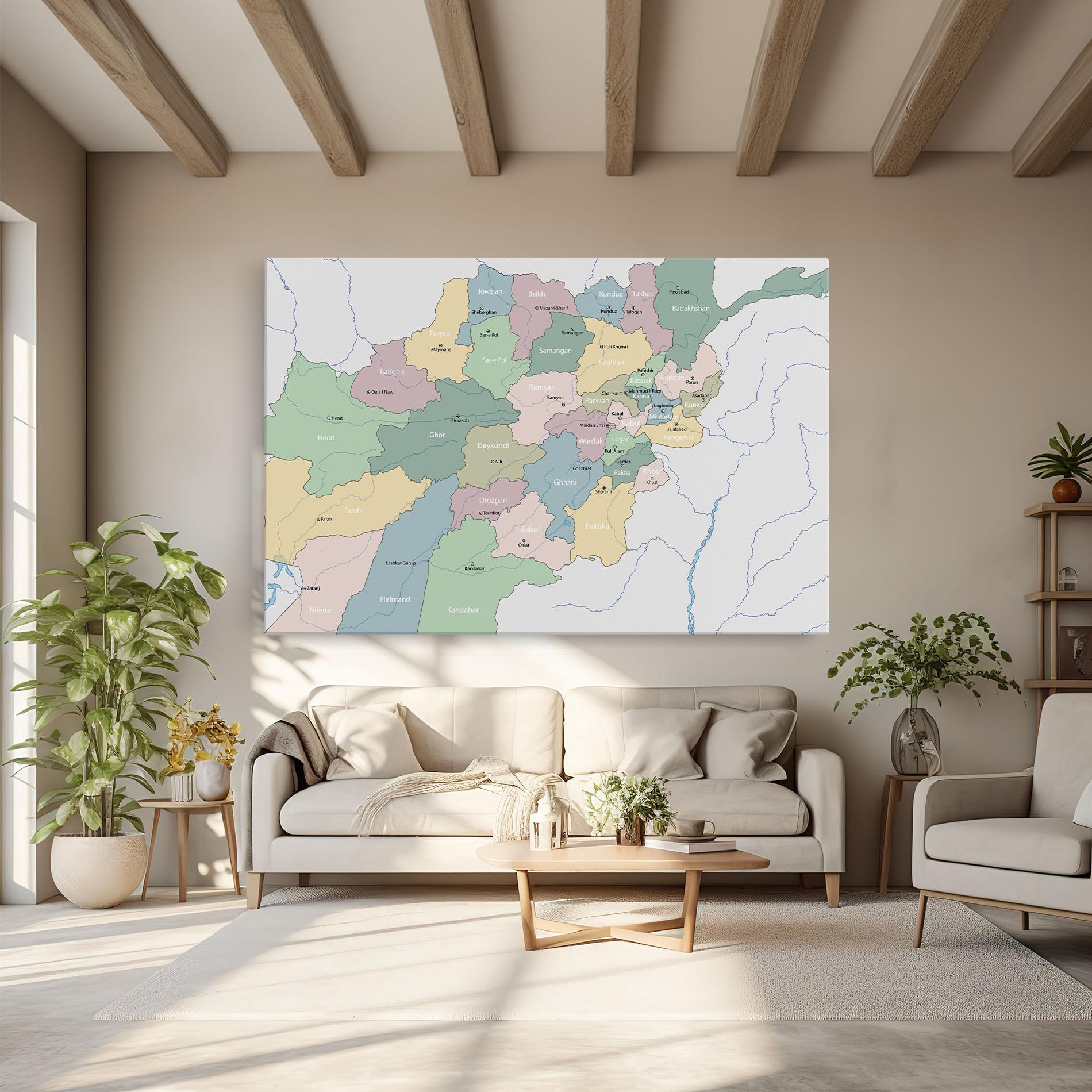 Leinwandbild Afghanistan Map mockup 6