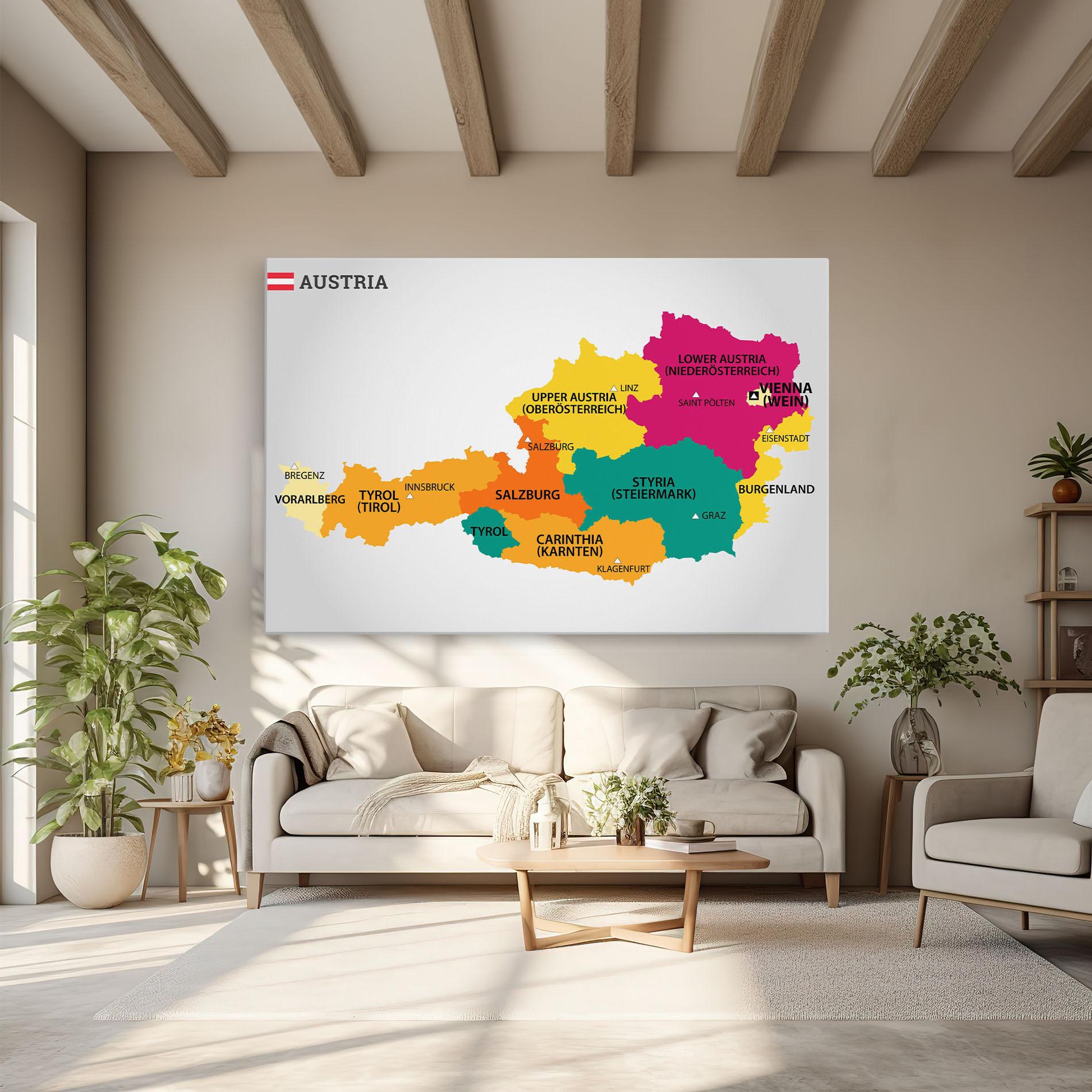Leinwandbild Austria Color Map mockup 6