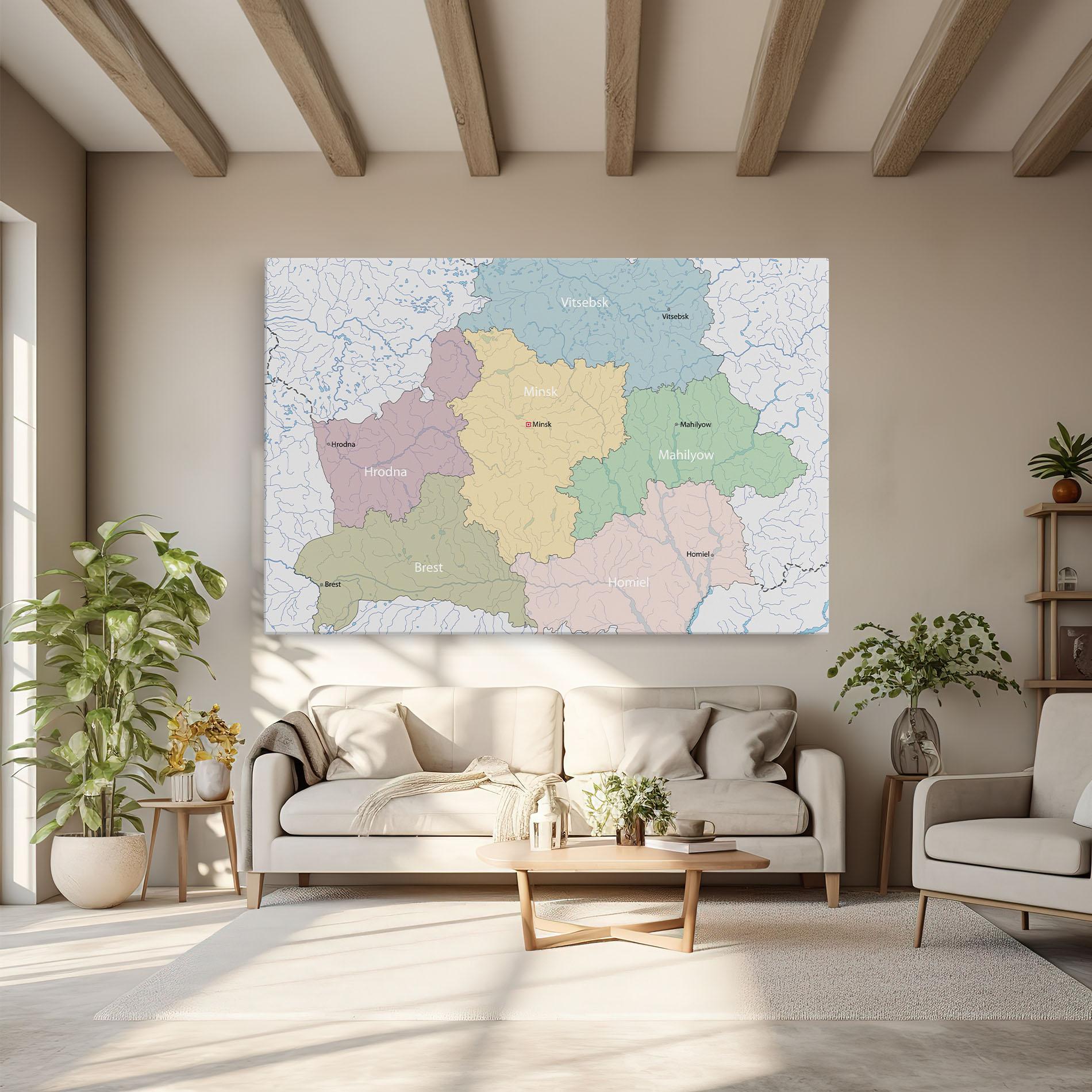 Leinwandbild Belarus Map mockup 6