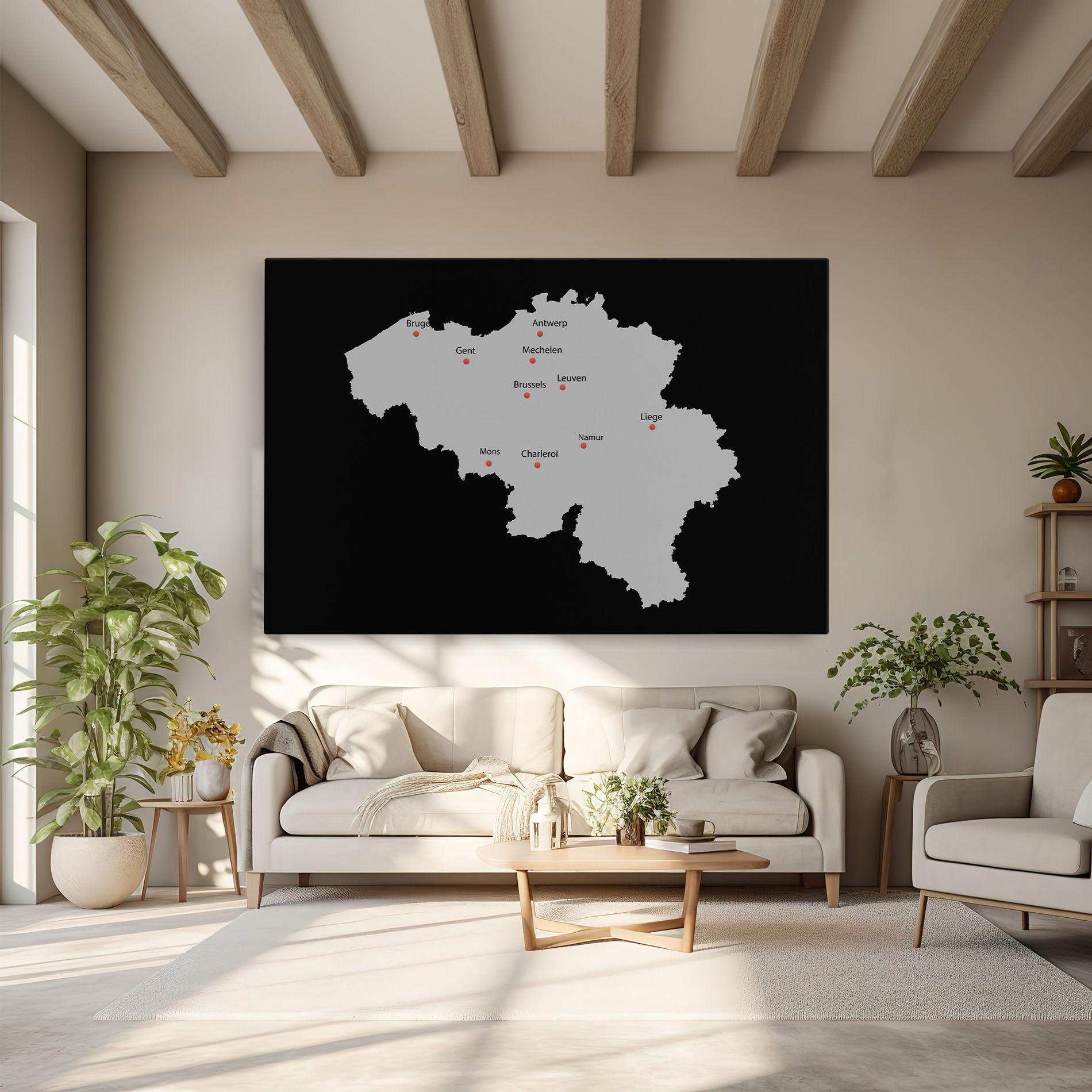 Leinwandbild Belgium Map mockup 6