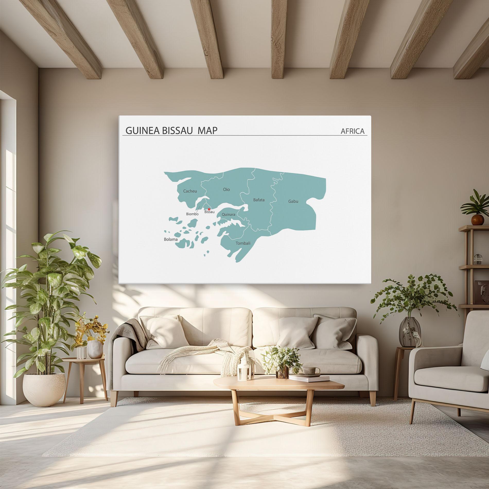 Leinwandbild Guinea Bissau Map mockup 6