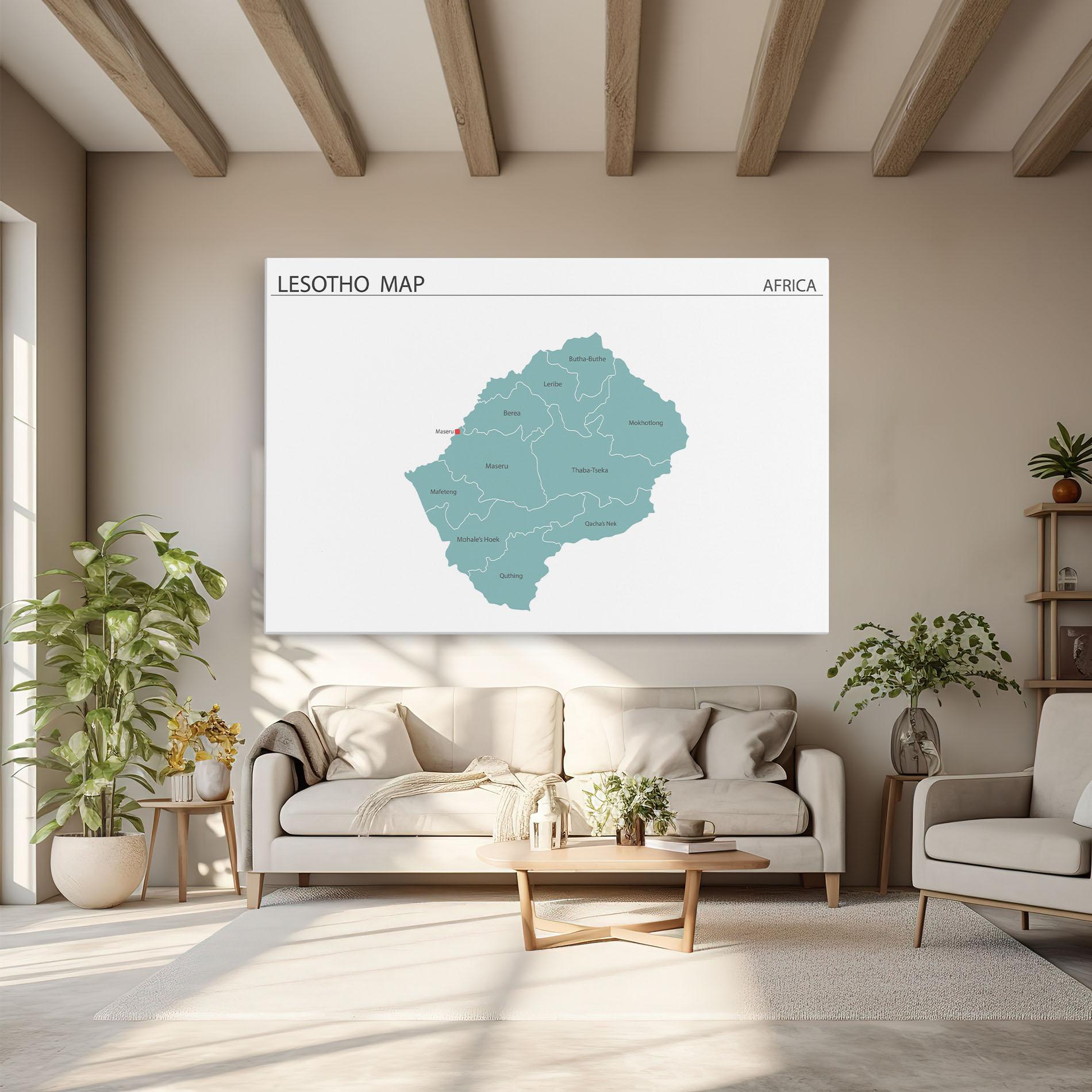 Leinwandbild Lesotho Map mockup 6