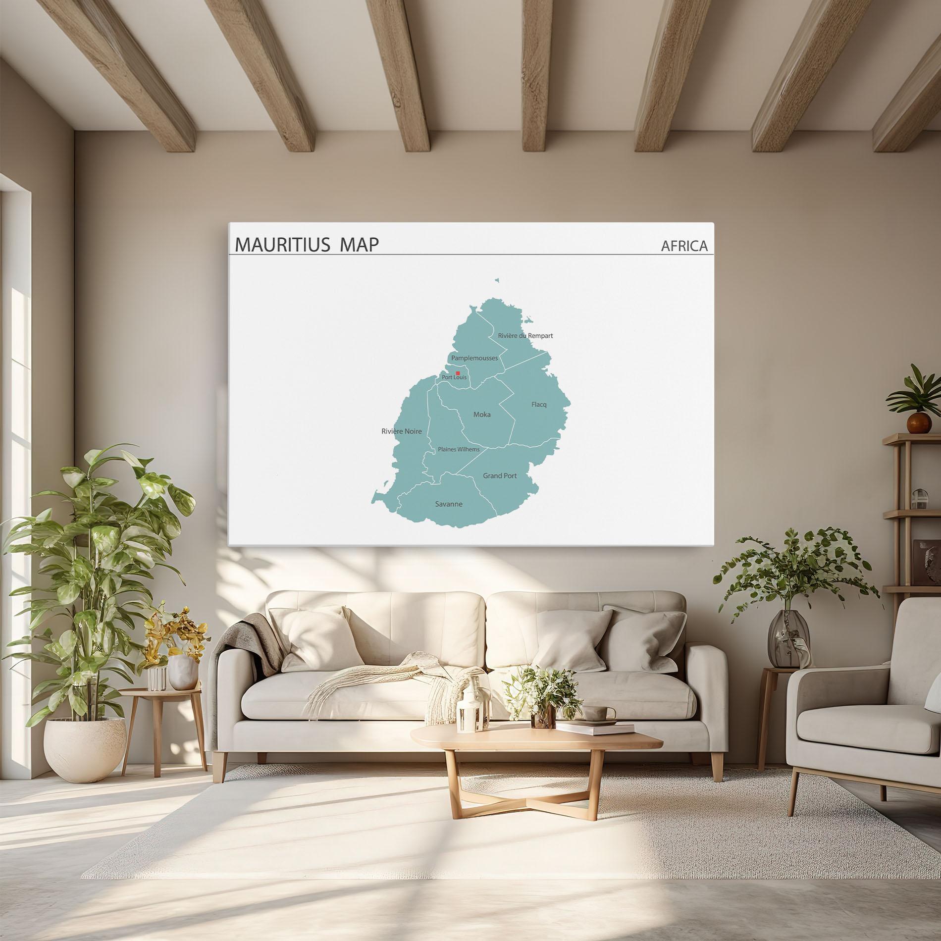Leinwandbild Mauritius Map mockup 6