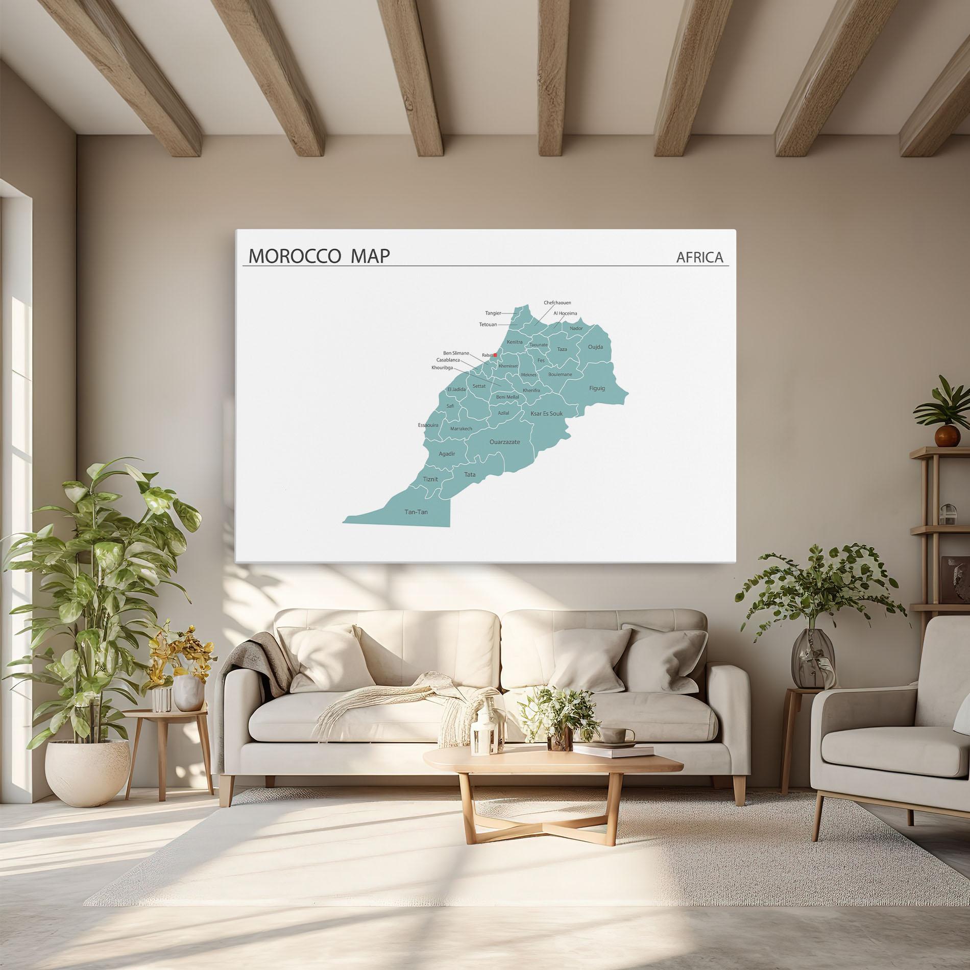 Leinwandbild Morocco Map mockup 6