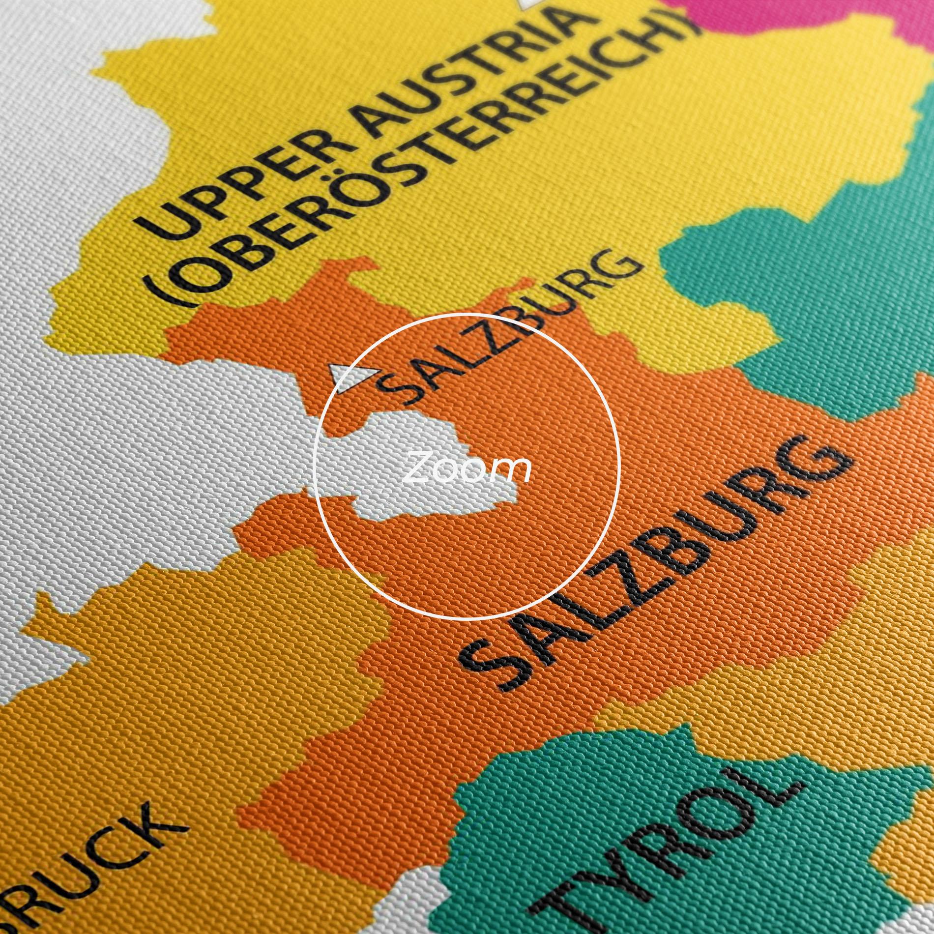 Leinwandbild Austria Color Map mockup 3
