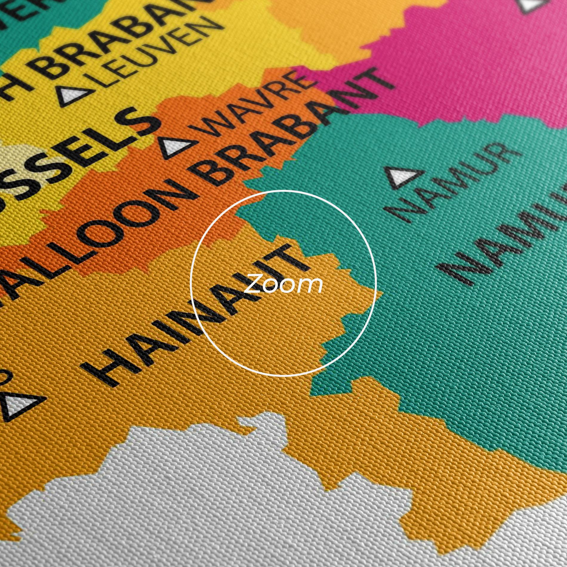 Leinwandbild Belgium Color Map mockup 3