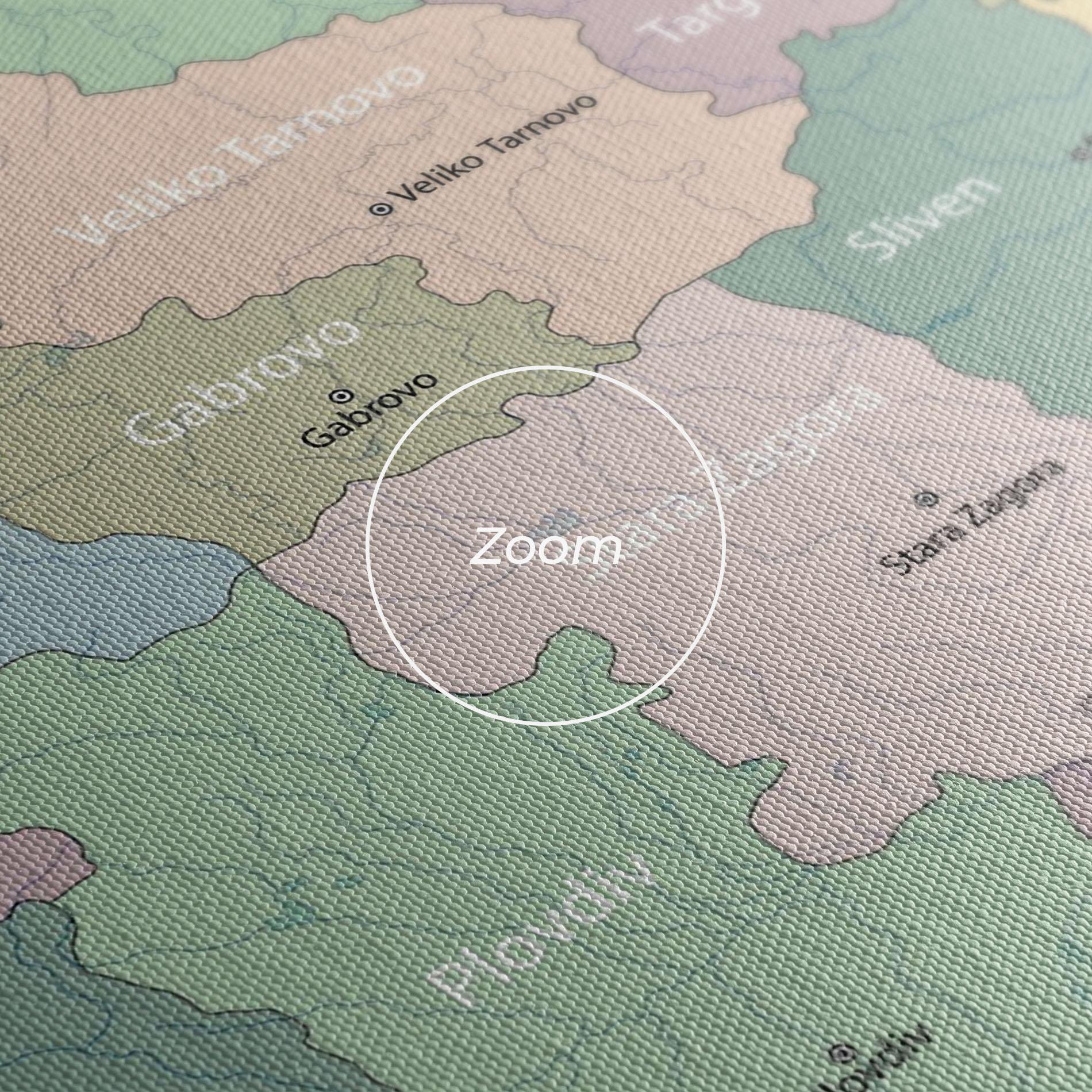 Leinwandbild Bulgaria Map mockup 3