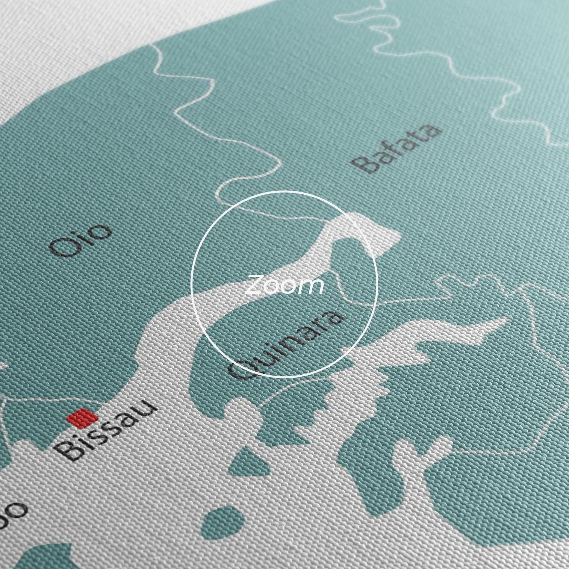 Leinwandbild Guinea Bissau Map mockup 3