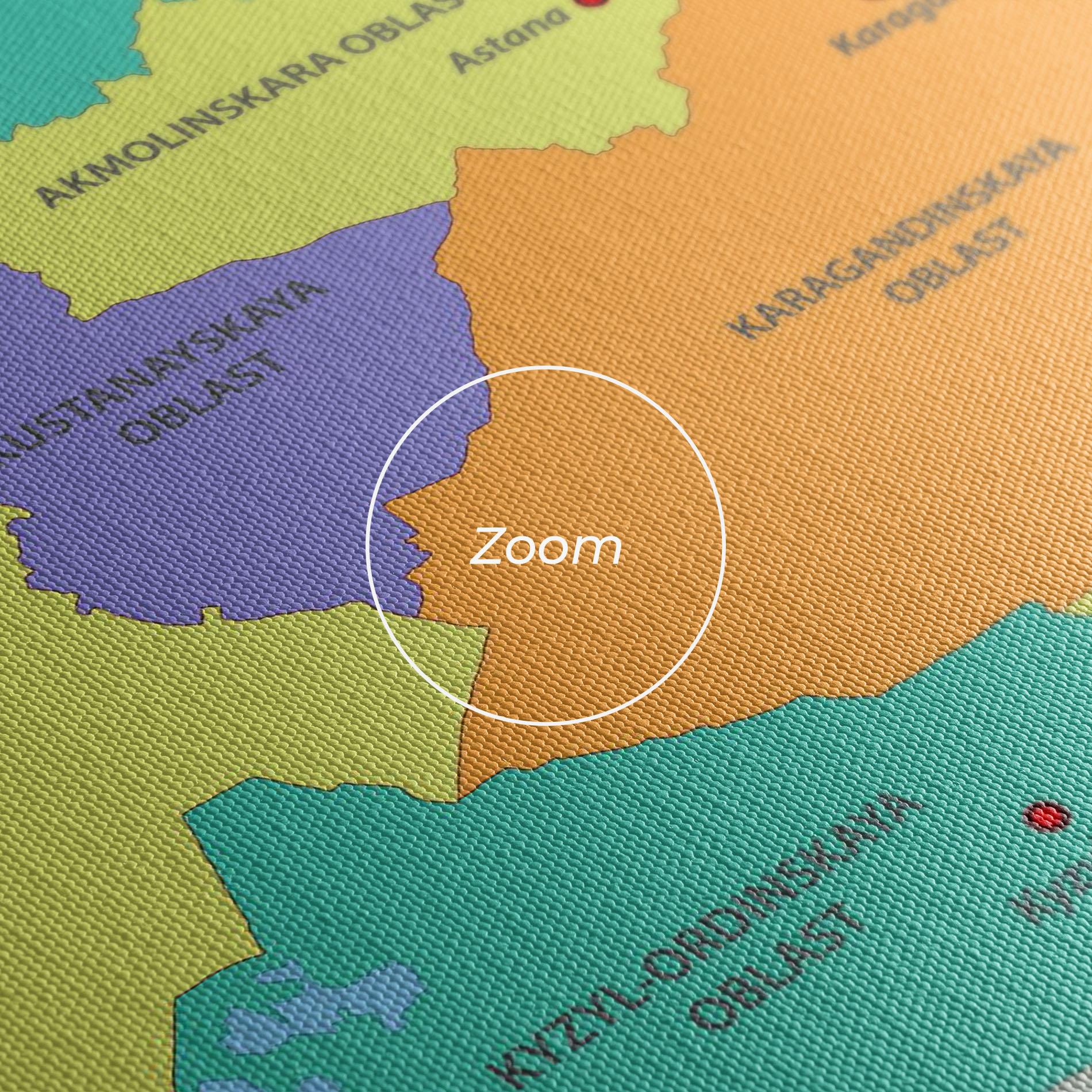 Leinwandbild Kazakhstan Color Map mockup 3