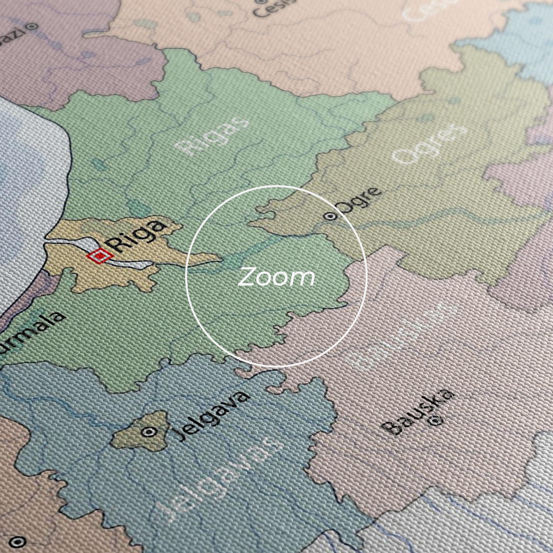 Leinwandbild Latvia Color Map mockup 3