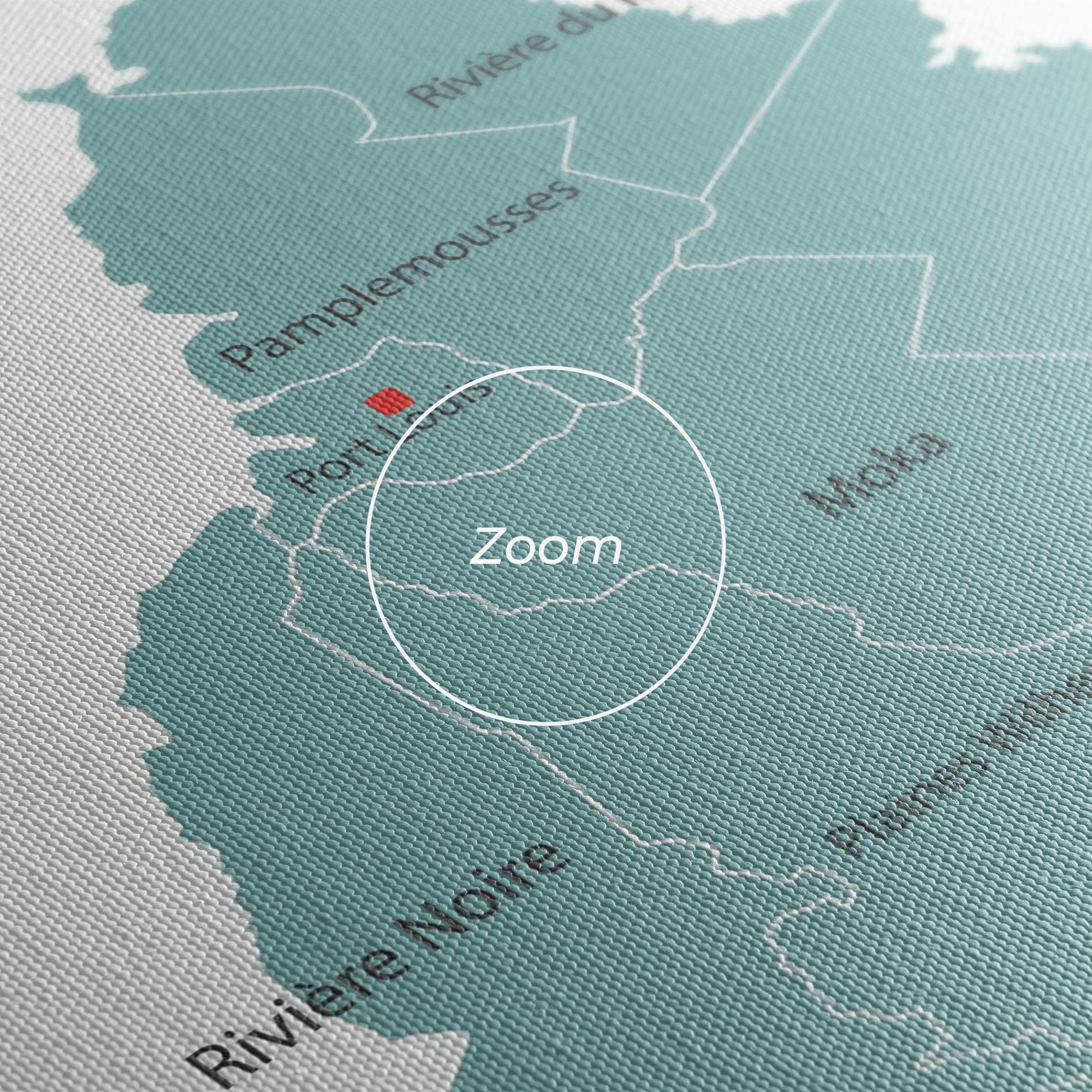 Leinwandbild Mauritius Map mockup 3