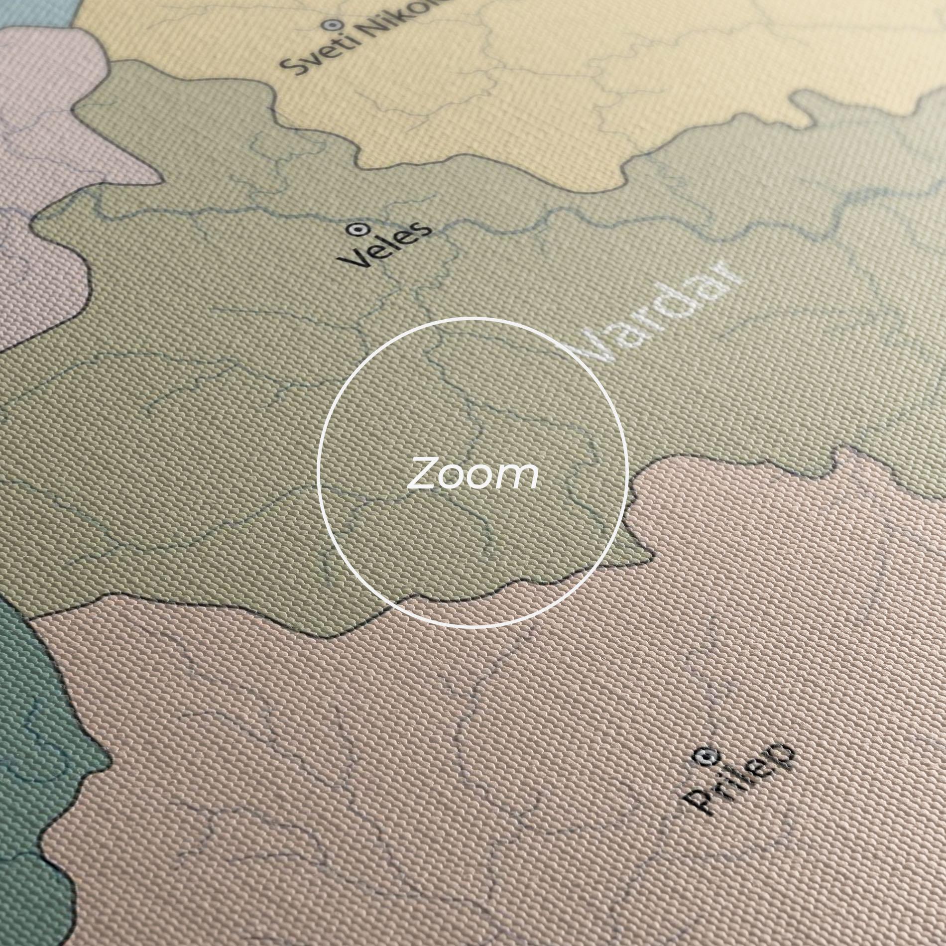 Leinwandbild North Macedonia Map mockup 3