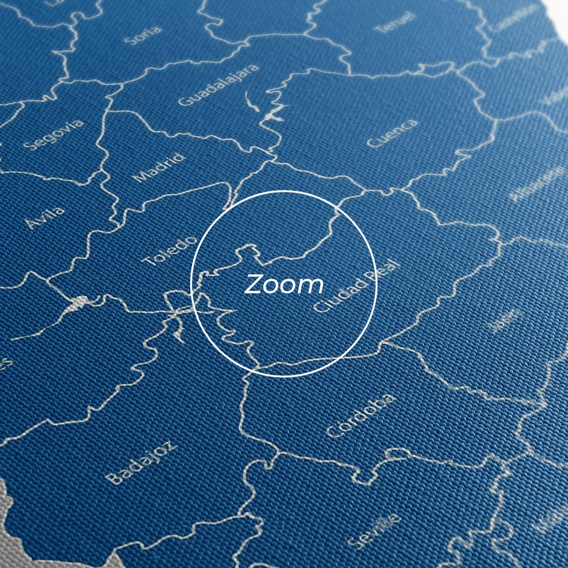 Leinwandbild Spain Blue Map mockup 3