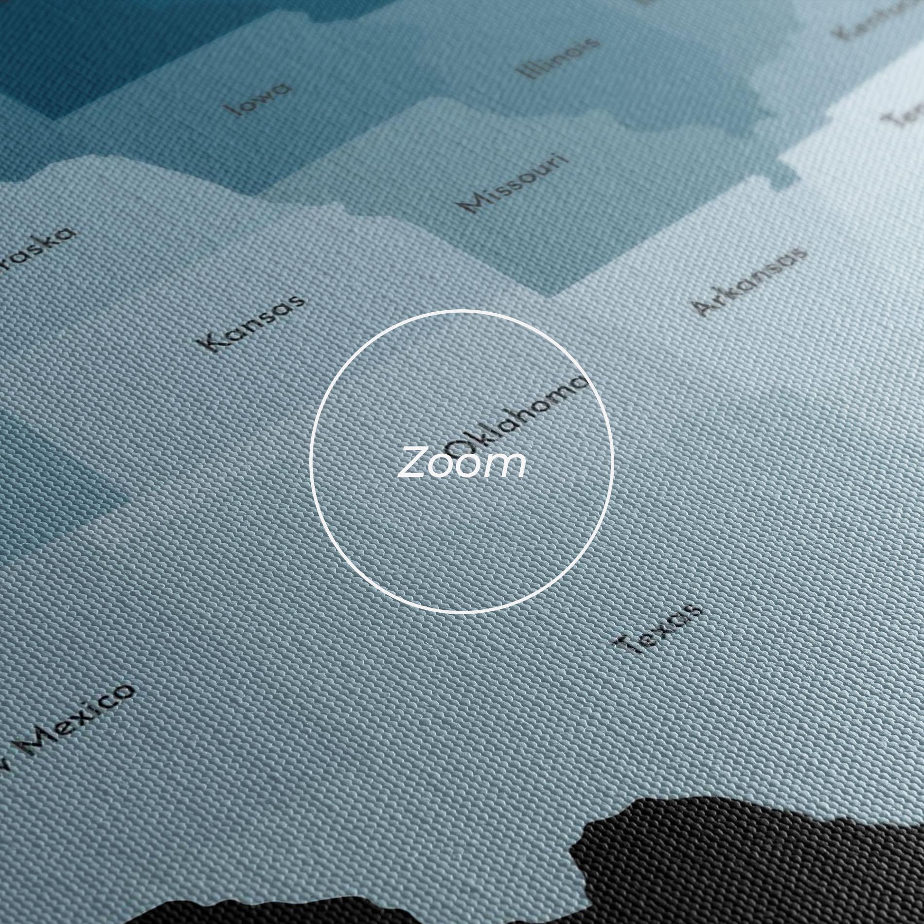 Leinwandbild Sua Blue Map mockup 3