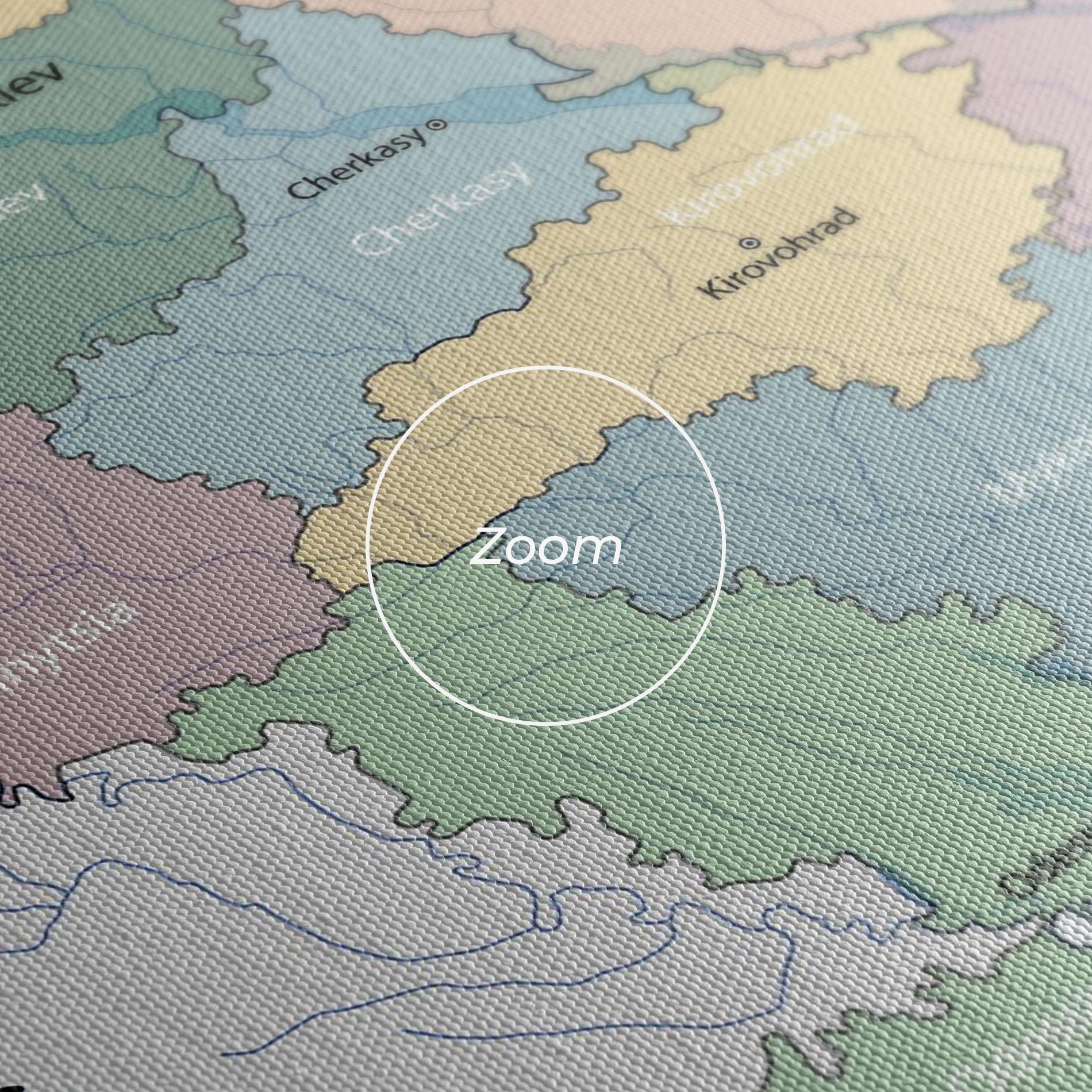 Leinwandbild Ukraine Map mockup 3