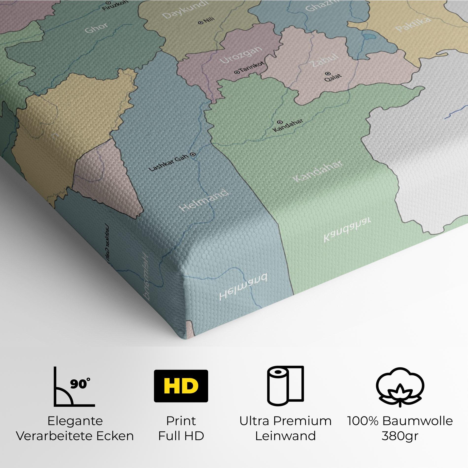 Leinwandbild Afghanistan Map mockup 4