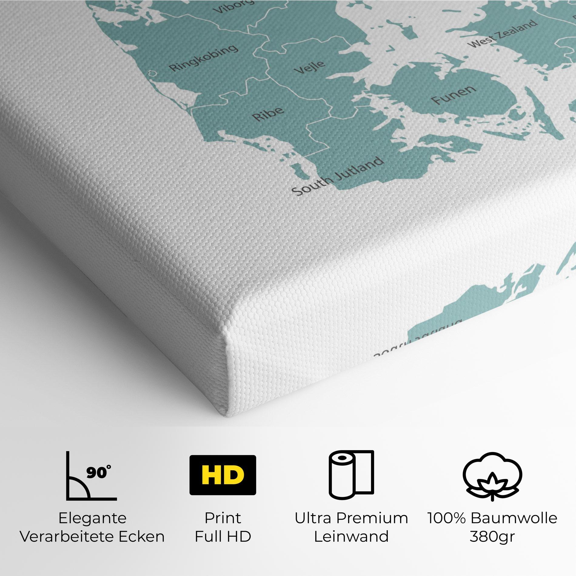 Leinwandbild Denmark Map mockup 4