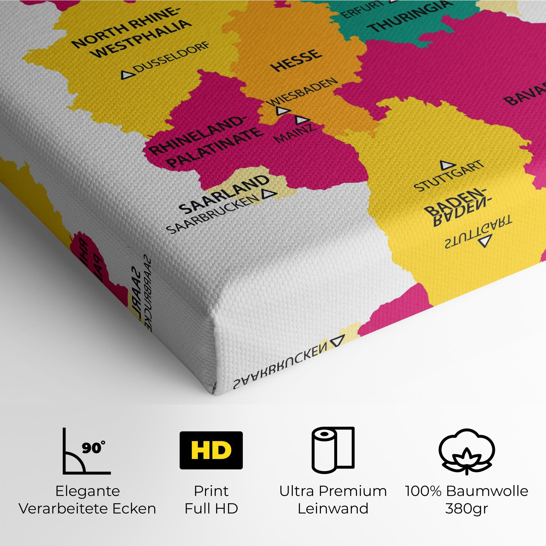 Leinwandbild Germany Color Map mockup 4